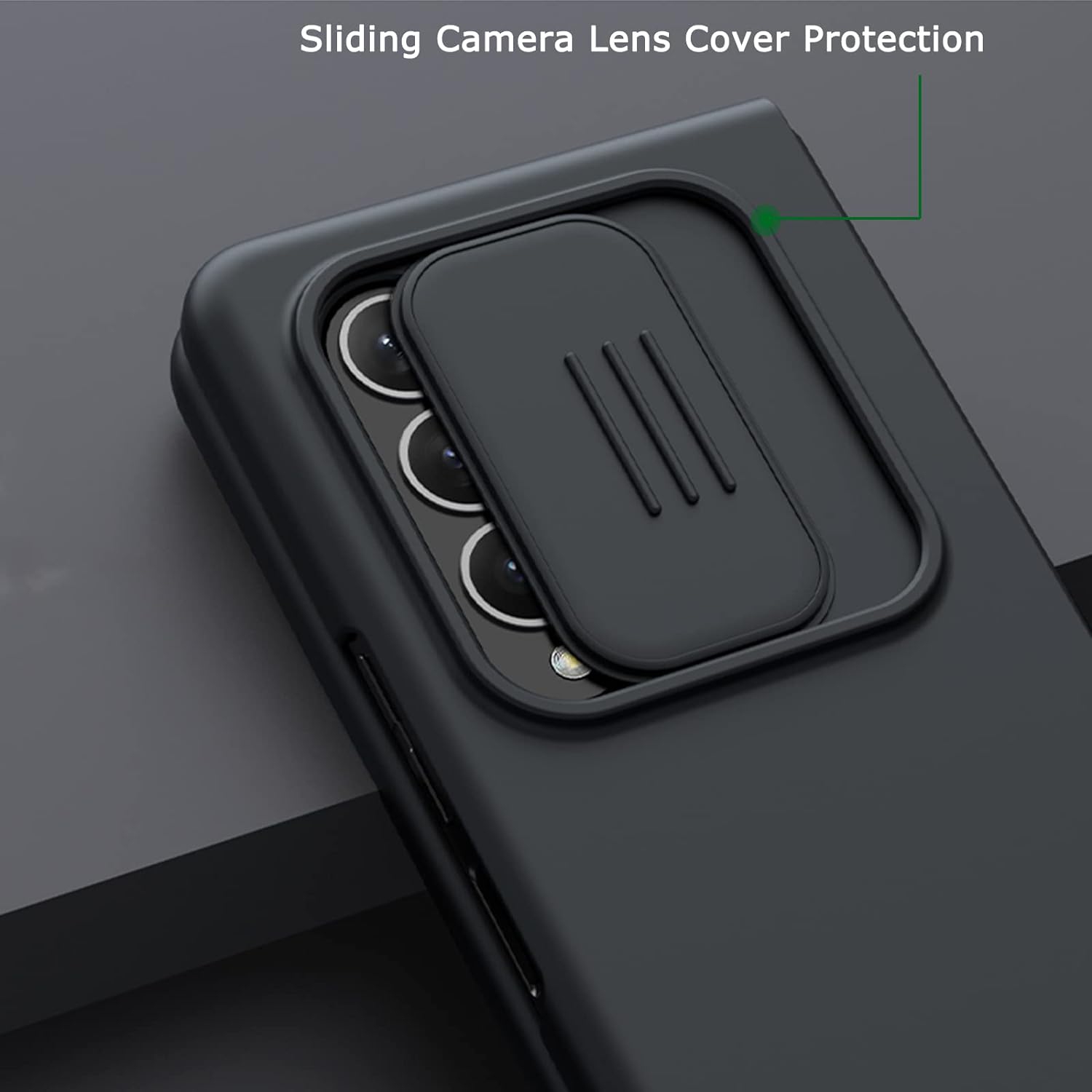 Compatible Étui protecteur d'objectif pour Samsung Galaxy Z Fold 3 Étui silicone, couvercle de protection avant PC