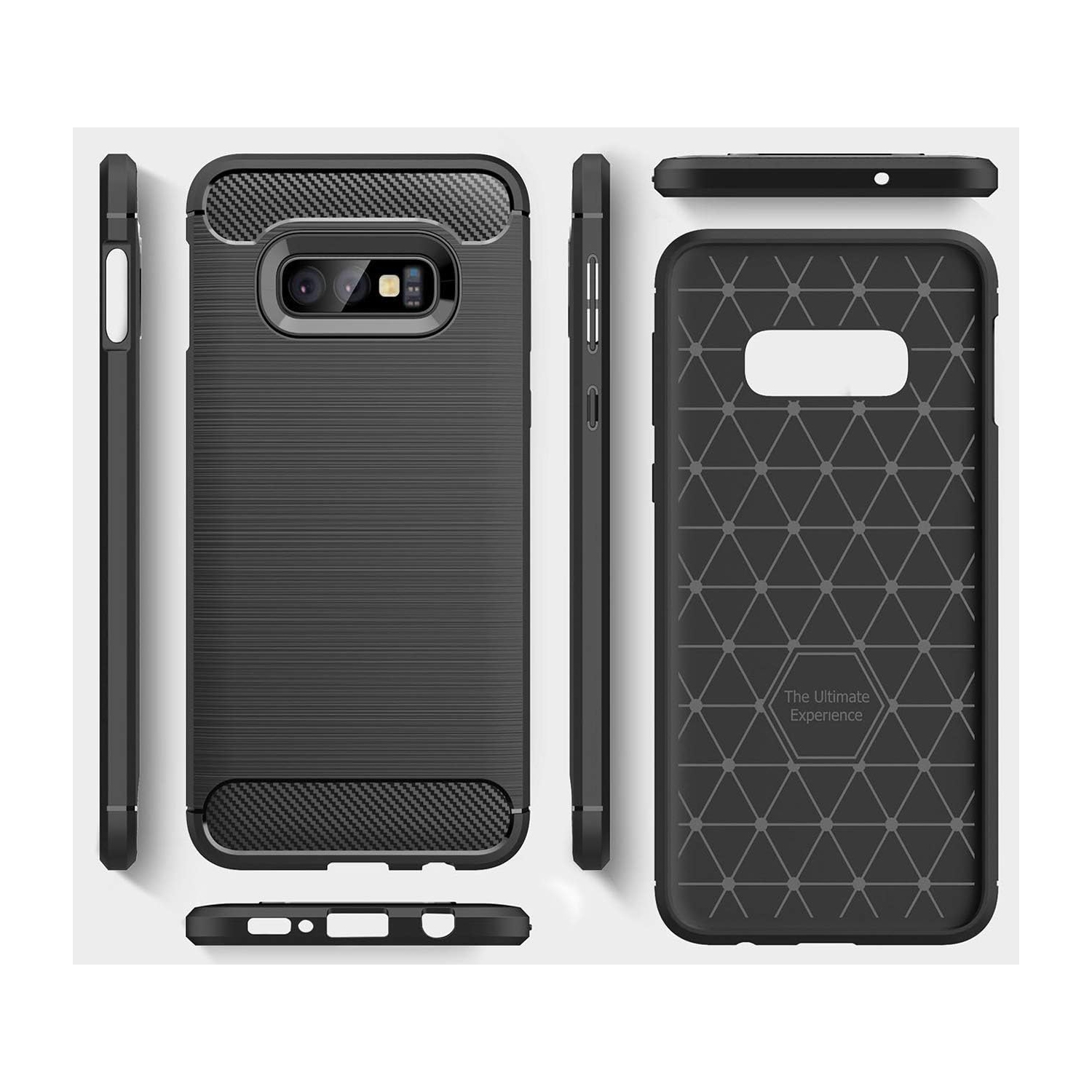 [Fibre de carbone] Étui pour Galaxy S10e de Samsung, durable [absorption des chocs] Étui mince en TPUR mat léger