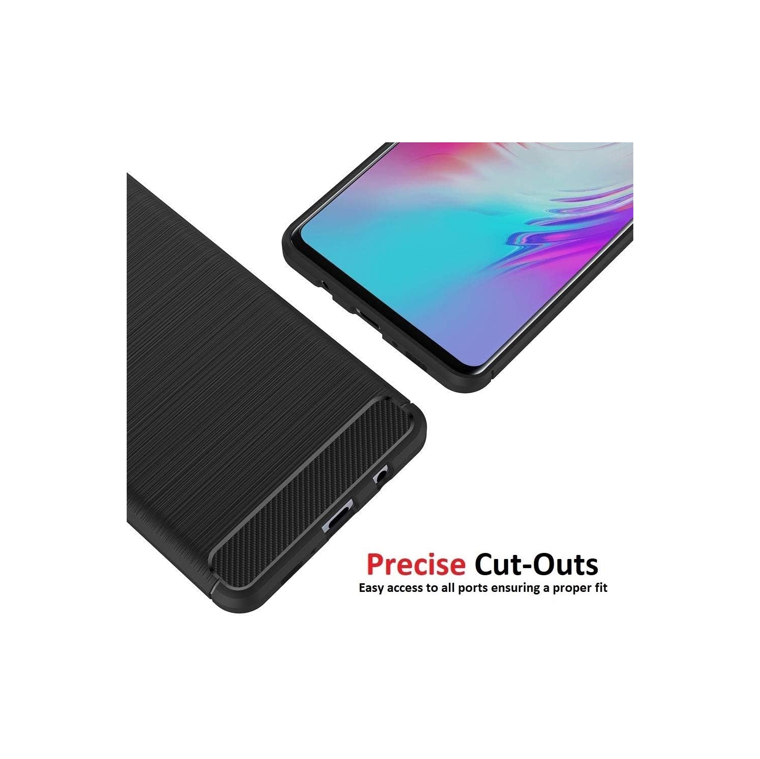 [Fibre de carbone] Étui pour Galaxy S10e de Samsung, durable [absorption des chocs] Étui mince en TPUR mat léger