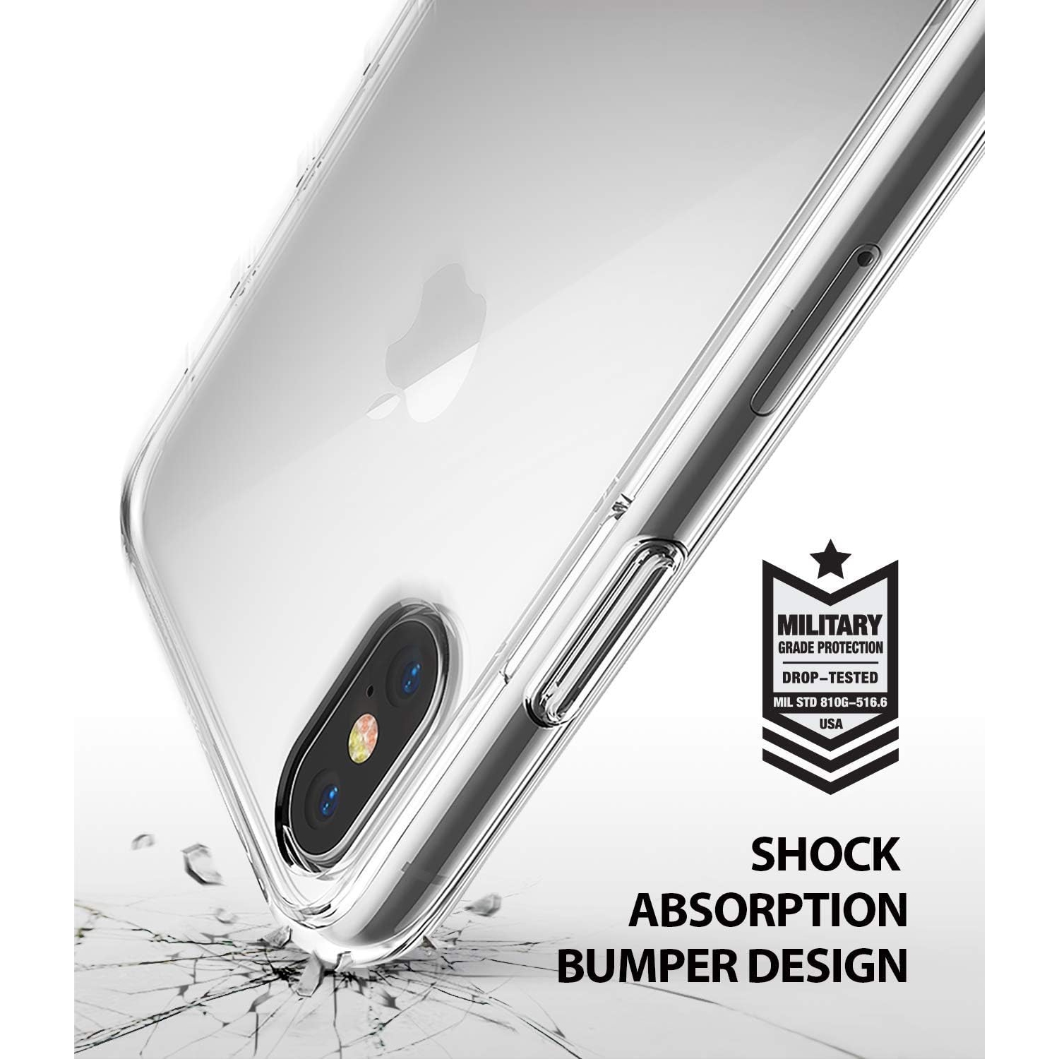 [Fusion] compatible avec l'étui iPhone XS, l'étui iPhone X, l'étui transparent en TPUR avec dos en polycarbonate [Drop Defense]