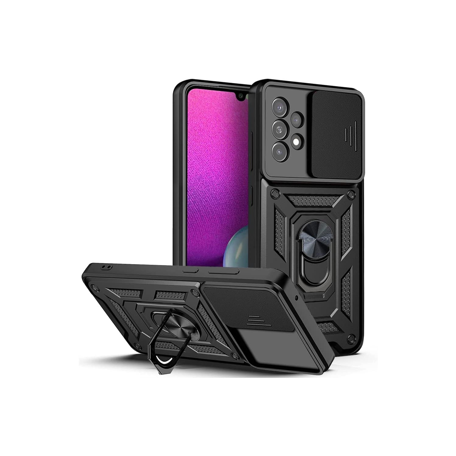 Case for Samsung Galaxy A23 5G/4G with Slide Camera Cover, Heavy Duty Military Grade Protection Phone Case