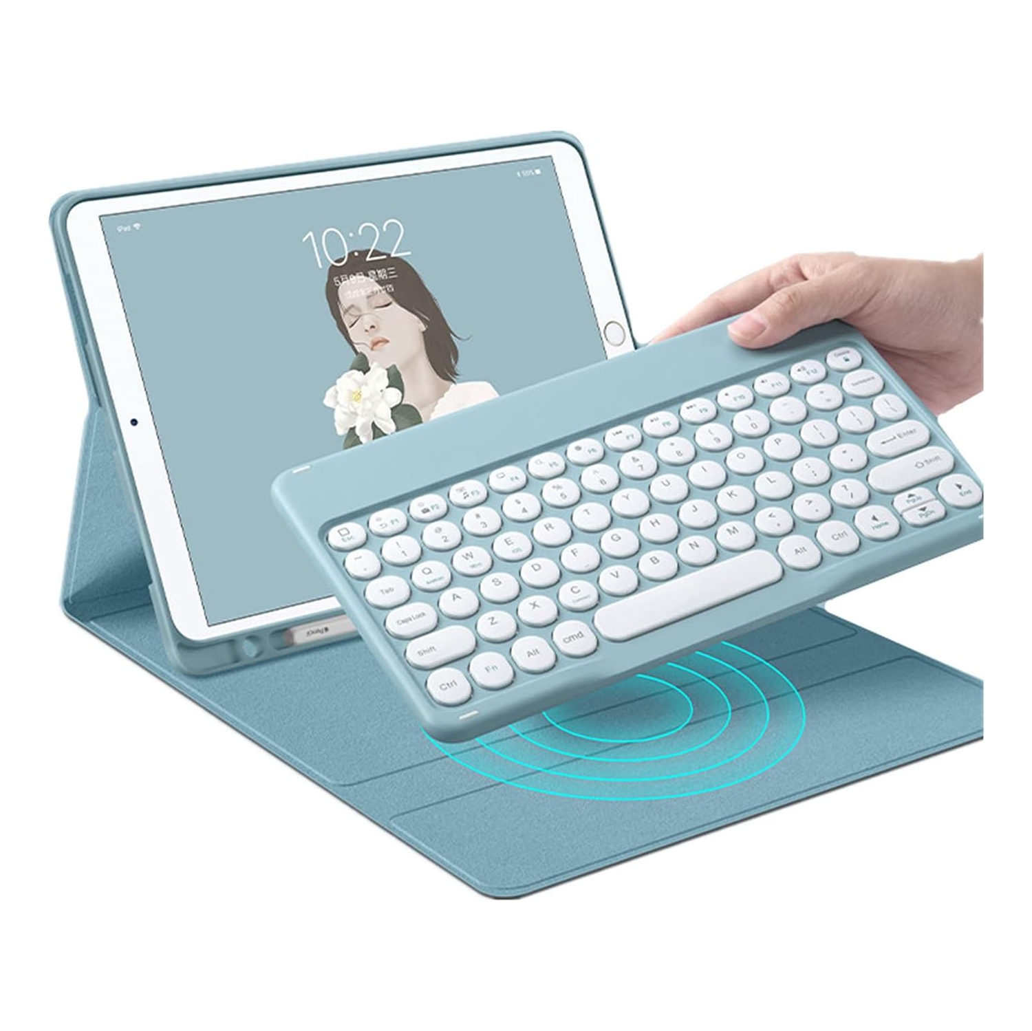 2021 new iPad mini 6 keyboard case iPad mini 6th generation 8.3inch Bluetooth keyboard case Cute round keycap