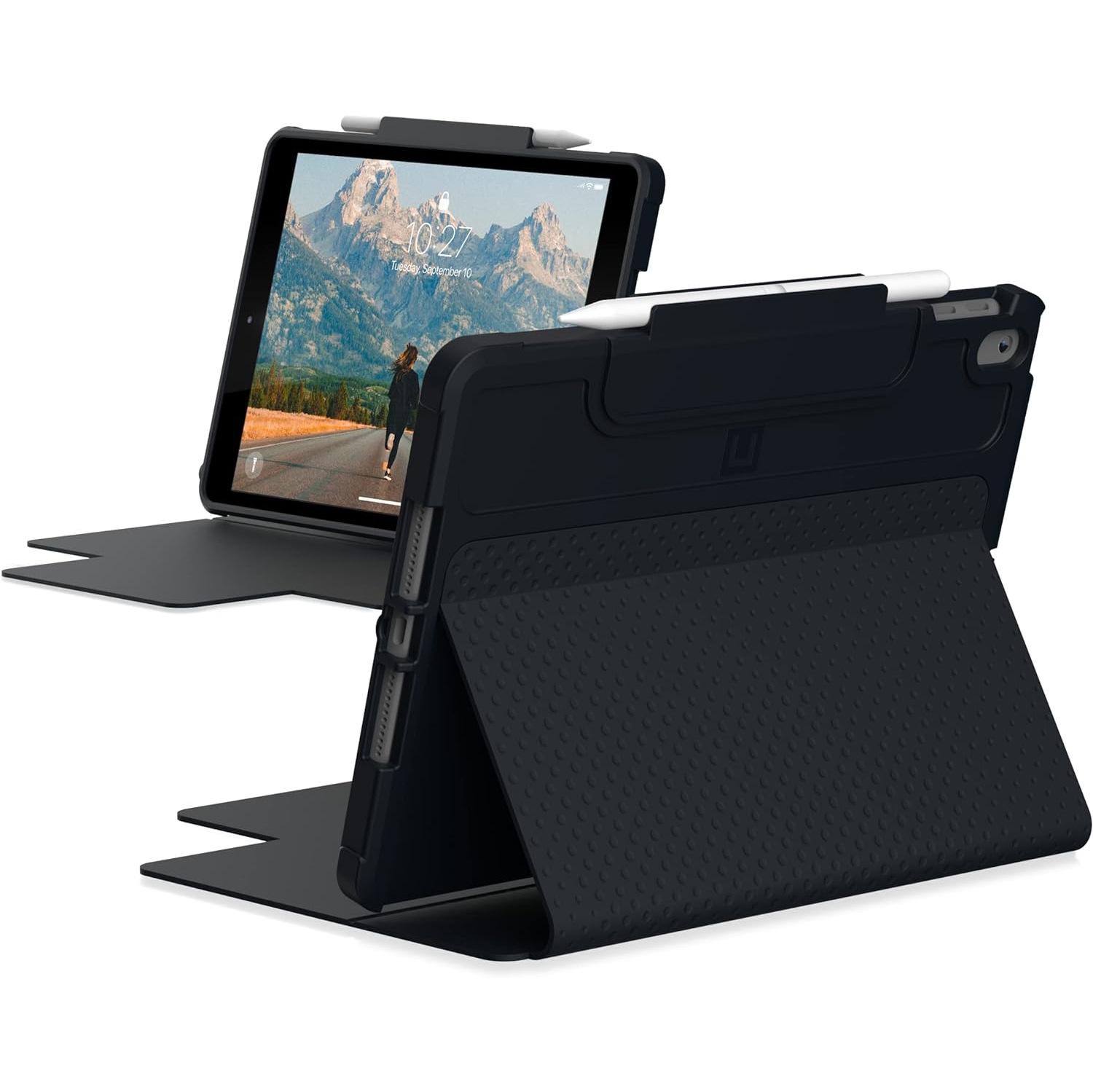 [U] by UAG iPad 10.2 Case Black 9th Generation 2021, 8th Gen 2020, DOT Lightweight Slim Shockproof Smart Folio