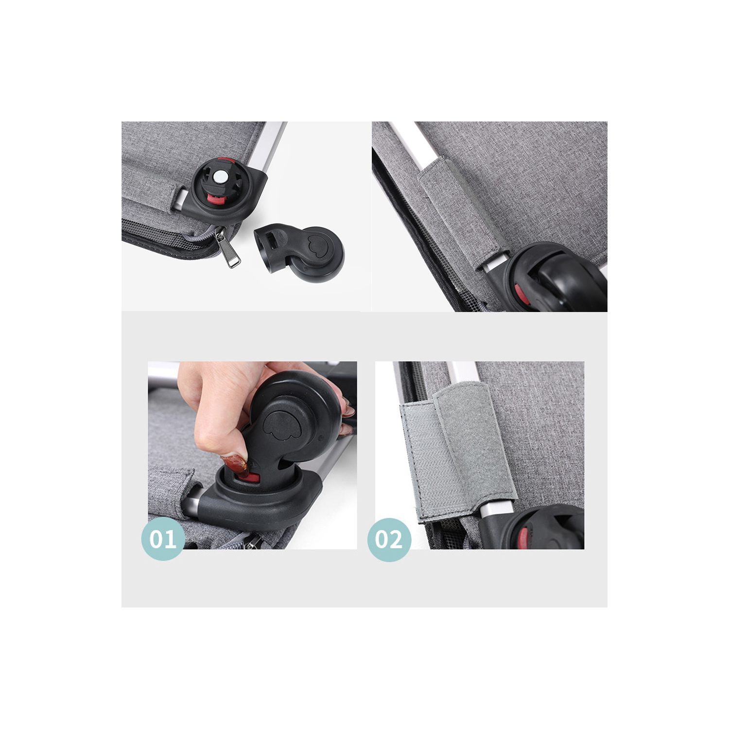 axGear Rolling Pet Carrier Trolley Wheels Dog Cat Traveling Camping