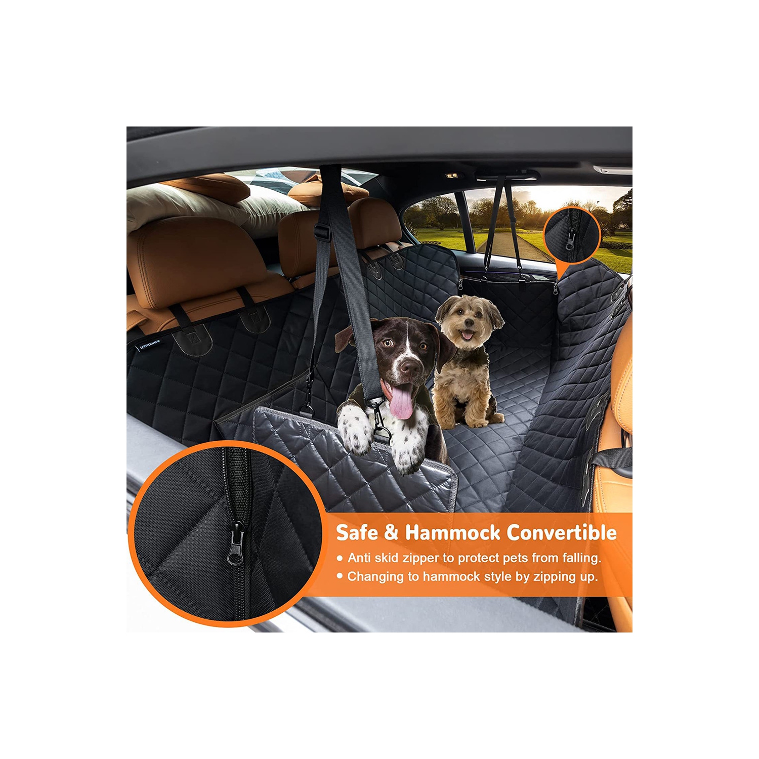 axGear Dog Car Seat Cover for Back Seat Cat Mat Waterproof Scratchproof