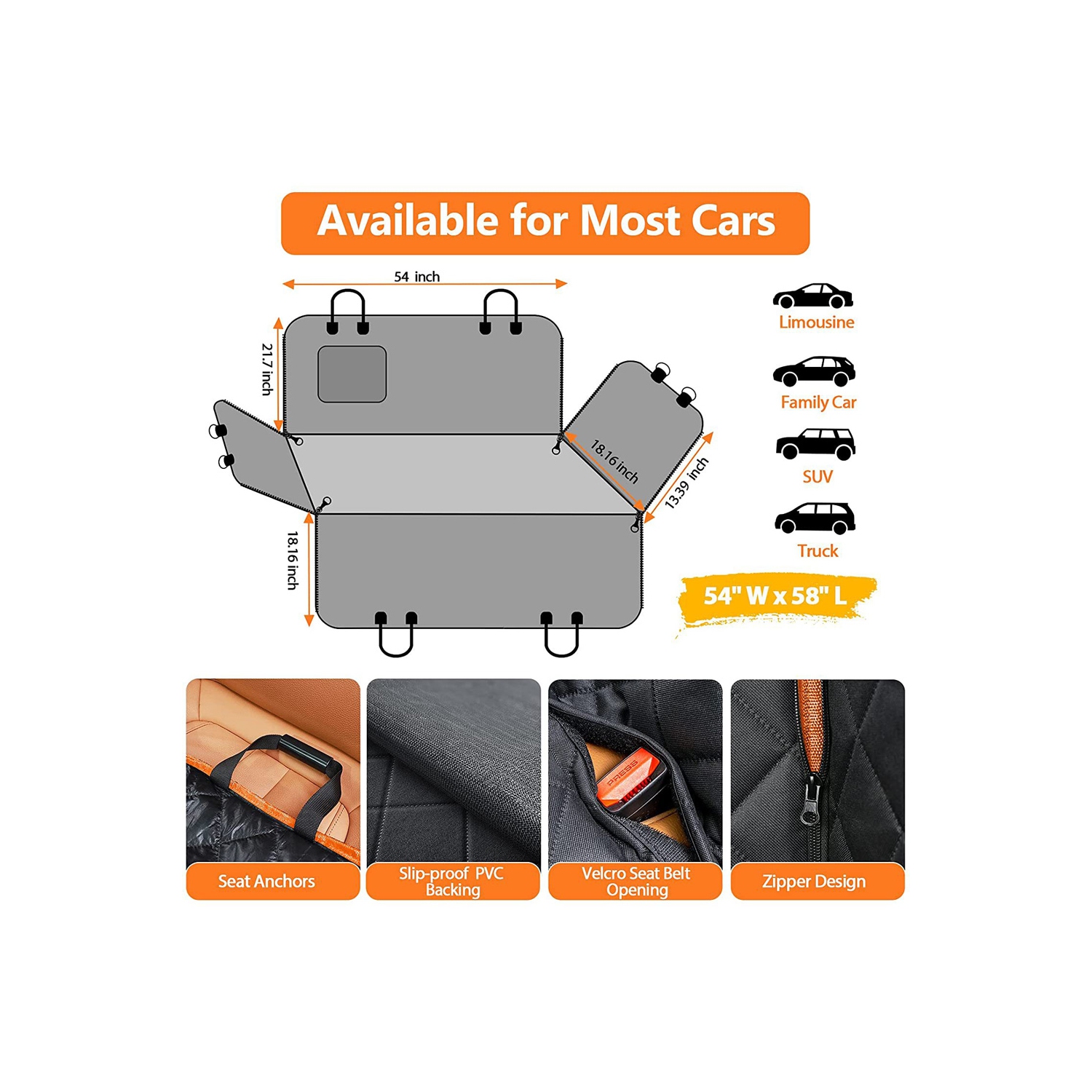 axGear Dog Car Seat Cover for Back Seat Cat Mat Waterproof Scratchproof