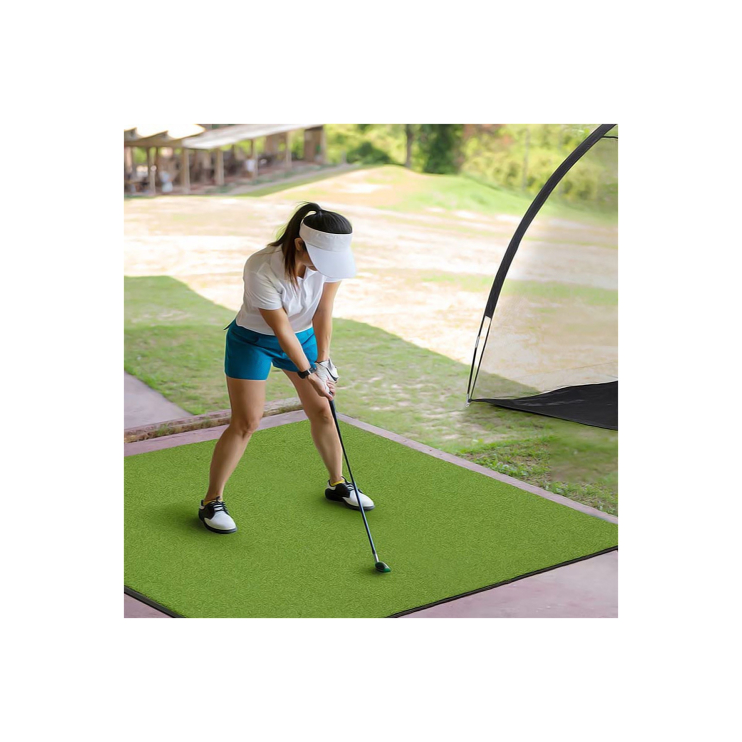Tapis de golf Artificial Turf mat d'axGear pour s'exercer à l'intérieur et à l'extérieur, 3 x 4 pi