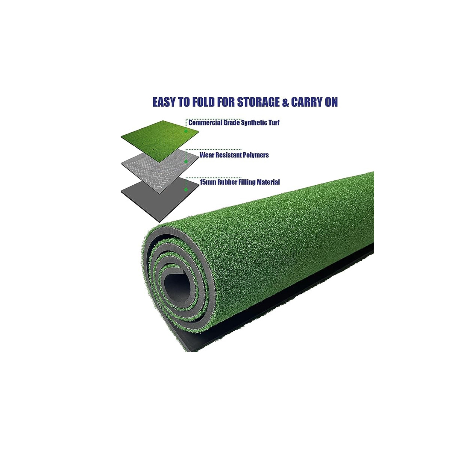 Tapis de golf Artificial Turf mat d'axGear pour s'exercer à l'intérieur et à l'extérieur, 3 x 4 pi