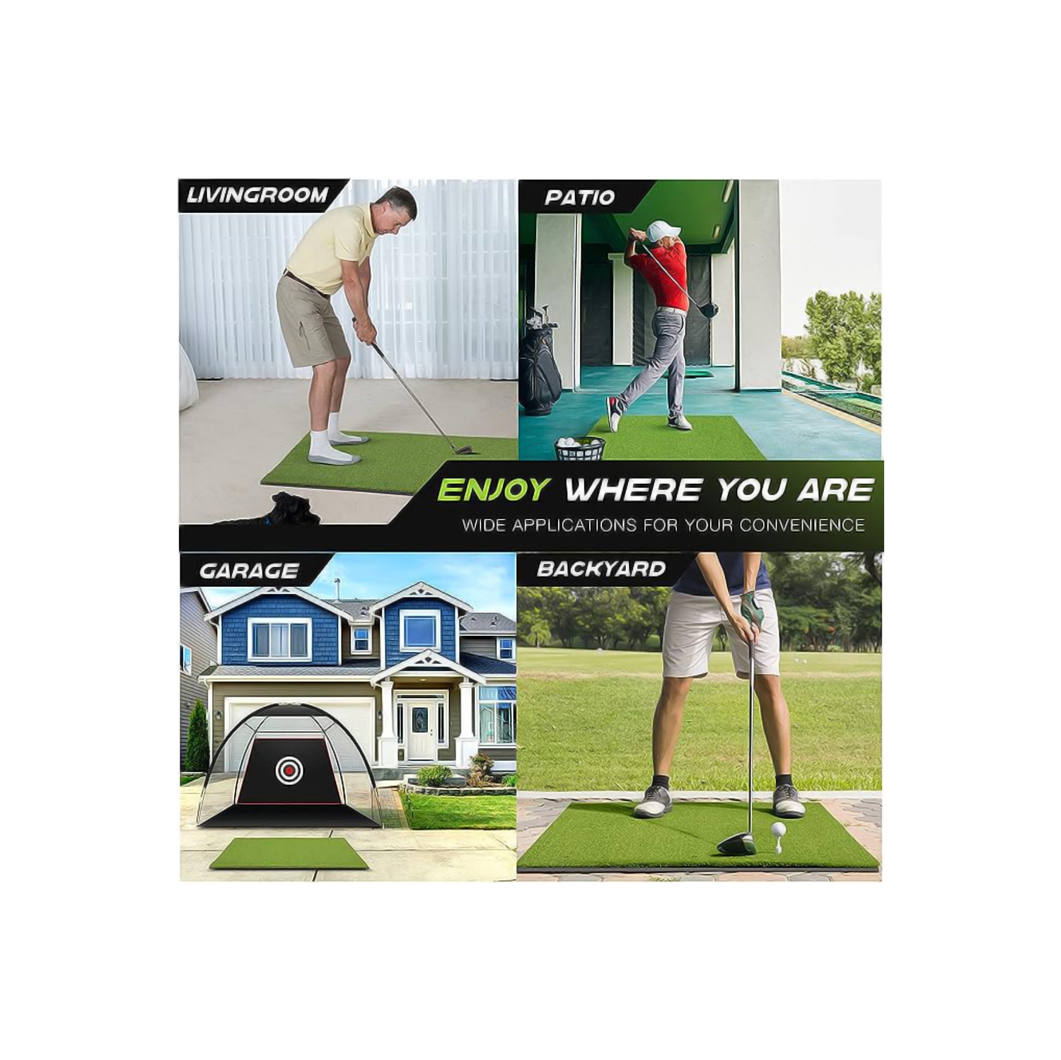 Tapis de golf Artificial Turf mat d'axGear pour s'exercer à l'intérieur et à l'extérieur, 3 x 4 pi