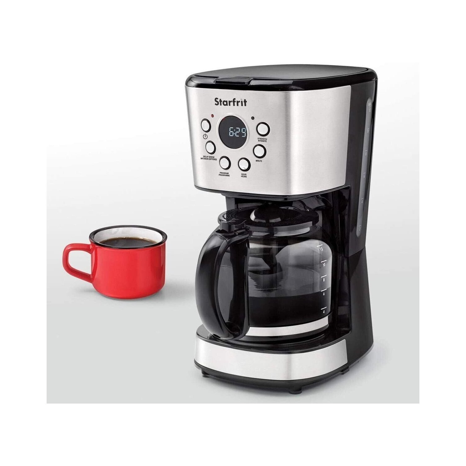 Starfrit 12 Cup Easy Programmable Coffee Maker - Black