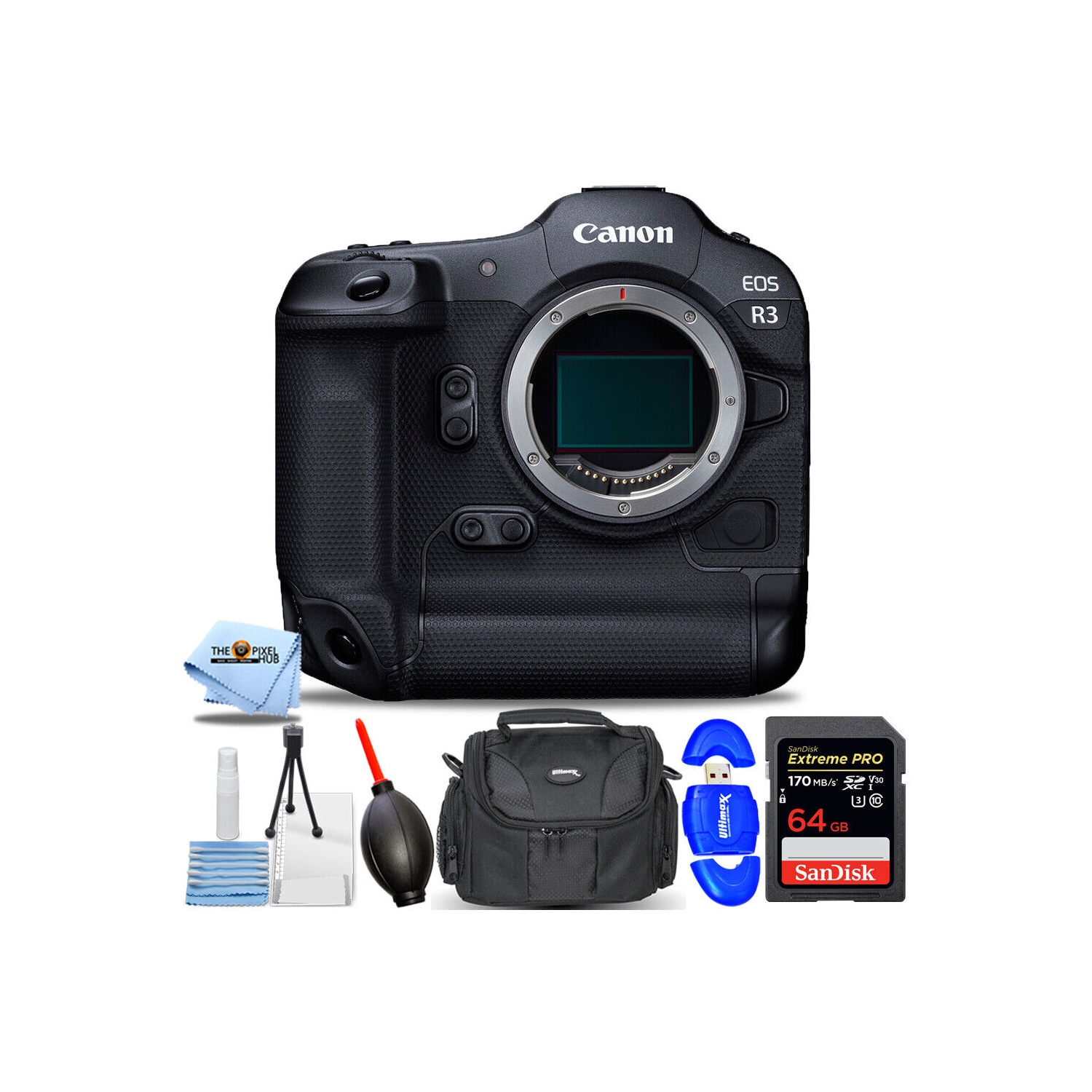 Canon EOS R3 Mirrorless Digital Camera (Body Only) - 7PC Accessory Bundle
