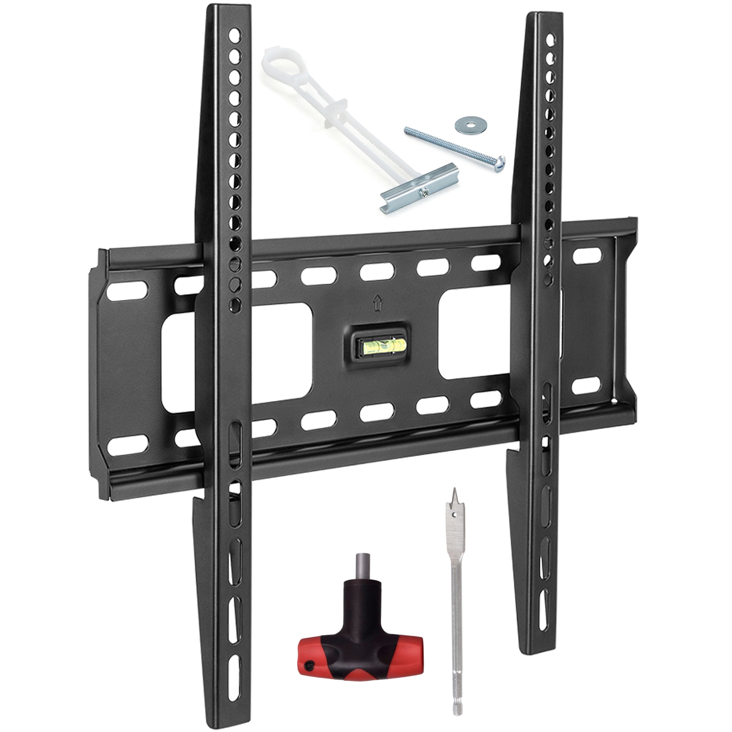 Condomounts Studless TV Wall Mount | Universal NO-Drill | NO-Stud Mounting for All Wall Types | Holds 132lbs | Fits 32"-60" TVs | Includes Elephant Anchor Set with T Shape Drill Bi