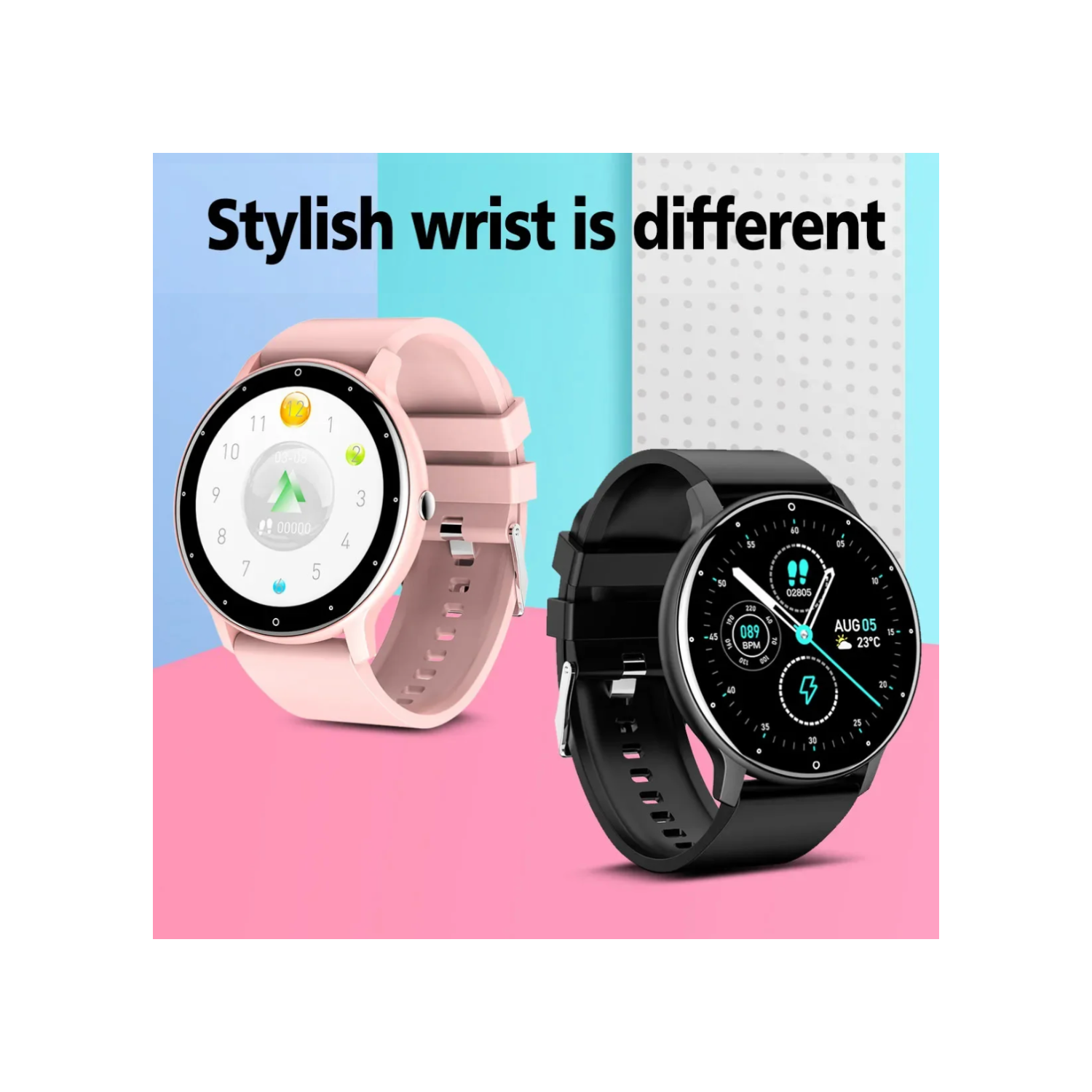 TUTT – montre intelligente à écran de 1,28 po pour femmes Fashion de C9&nbsp;mm BT Calling IP67 étanche Oxygen Level Heart Rate Monitoring Multi