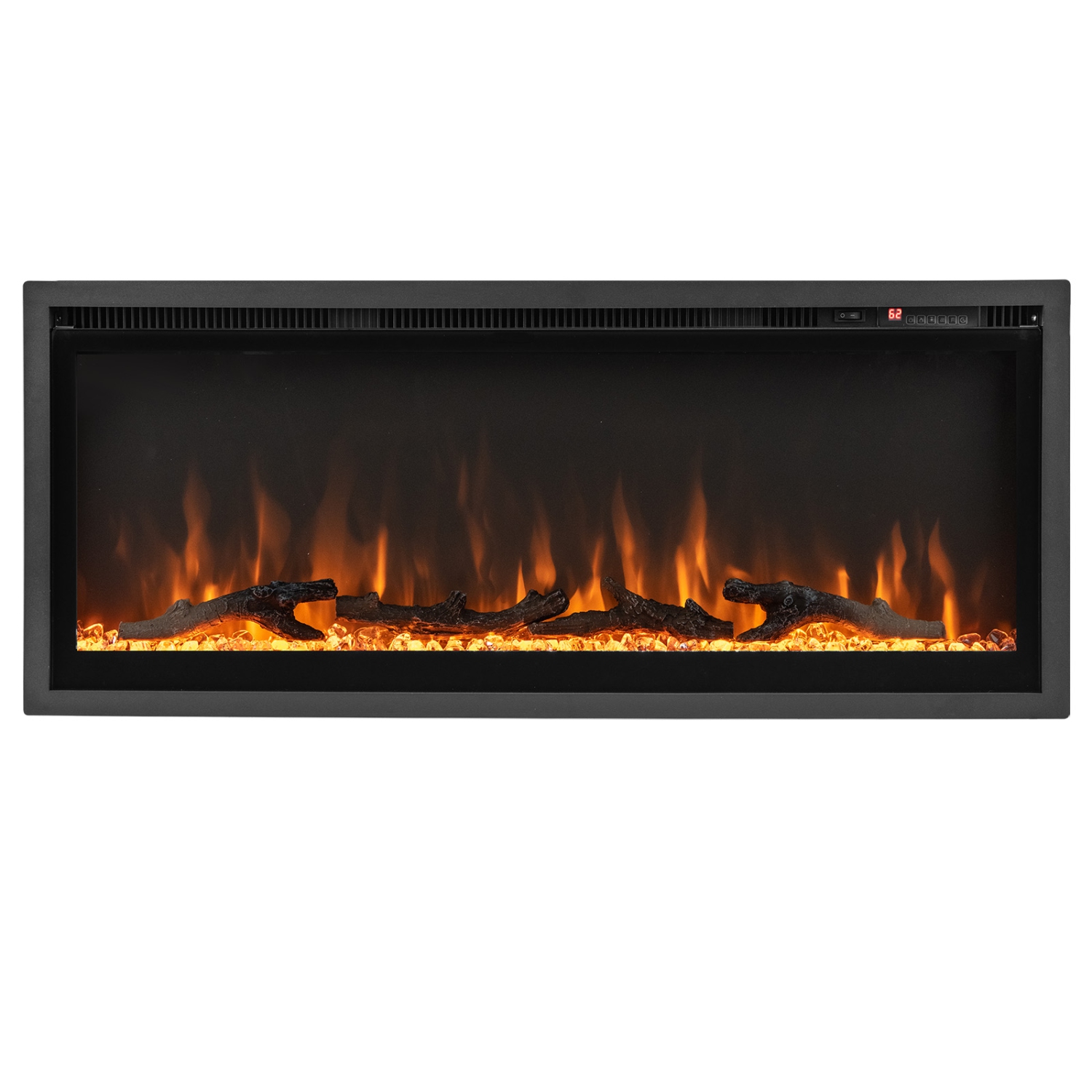 Costway 42" Electric Fireplace Recessed Wall Mounted Freestanding with Remote Control