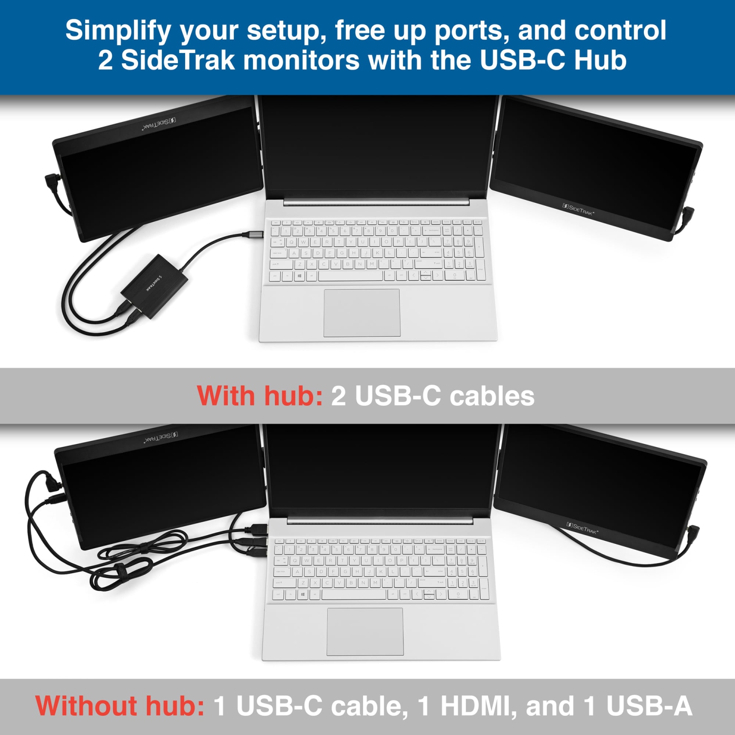 SideTrak Aluminum USB-C Hub, Black