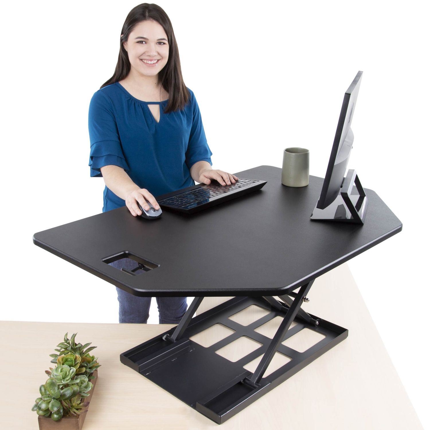 Stand Steady X-Elite Pro 40" Corner Standing Desk Converter, Black