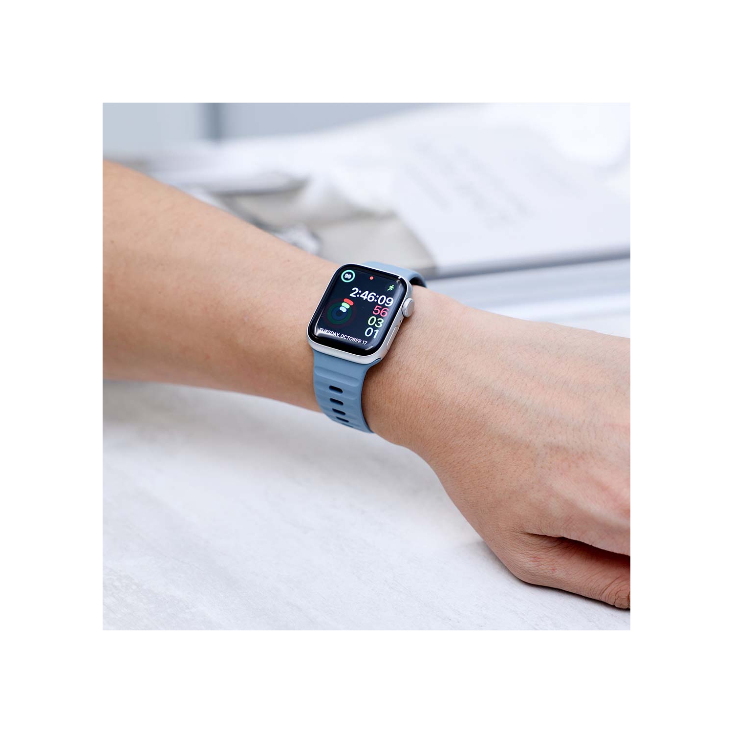 Band & Bezel Sporty Apple Watch Band - Premium FKM Apple Watch Bands, iWatch Bands - Apple Watch Strap for all Sizes Watch Series 9 Ultra 8 7 6 5 4 3