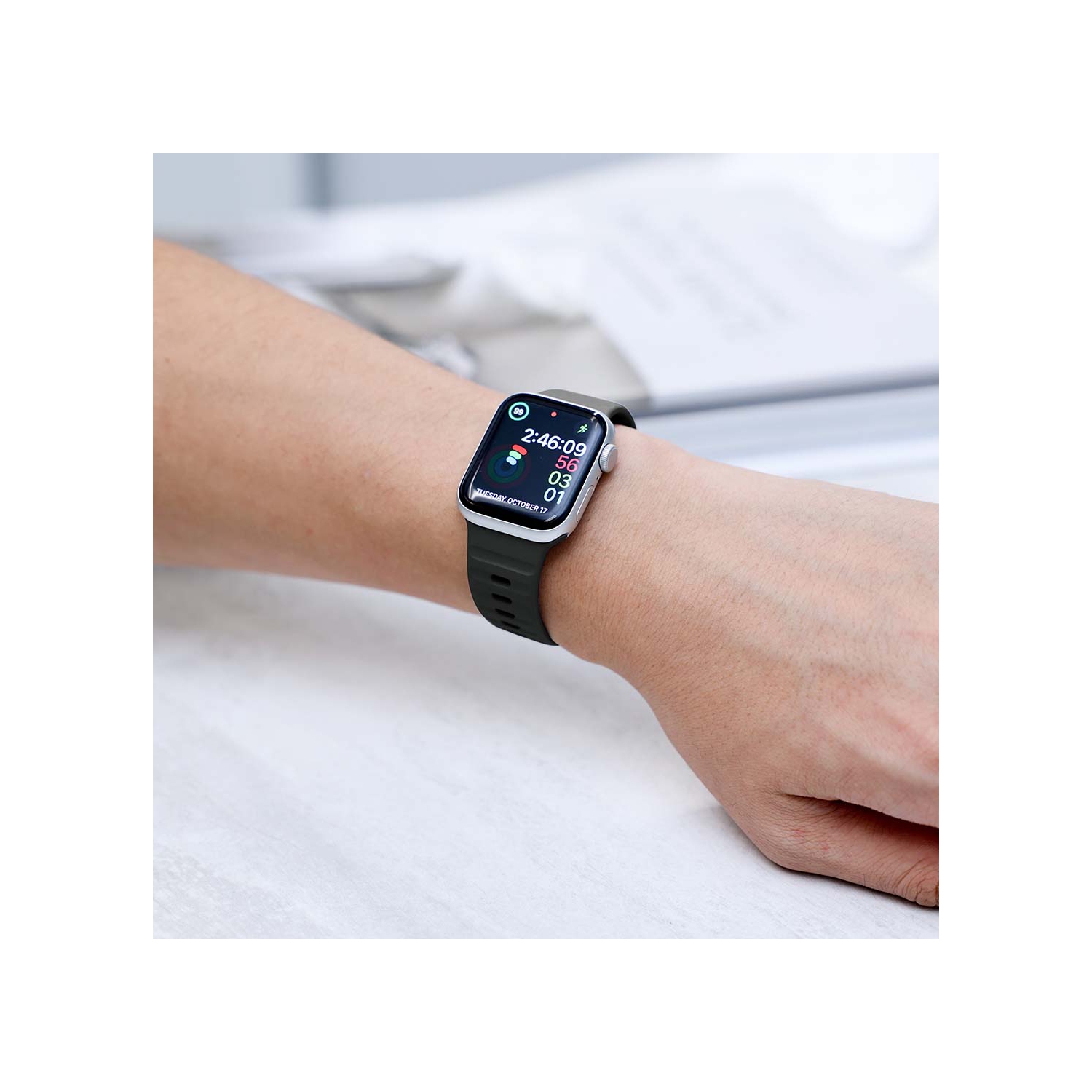 Band & Bezel Sporty Apple Watch Band - Premium FKM Apple Watch Bands, iWatch Bands - Apple Watch Strap for all Sizes Watch Series 9 Ultra 8 7 6 5 4 3