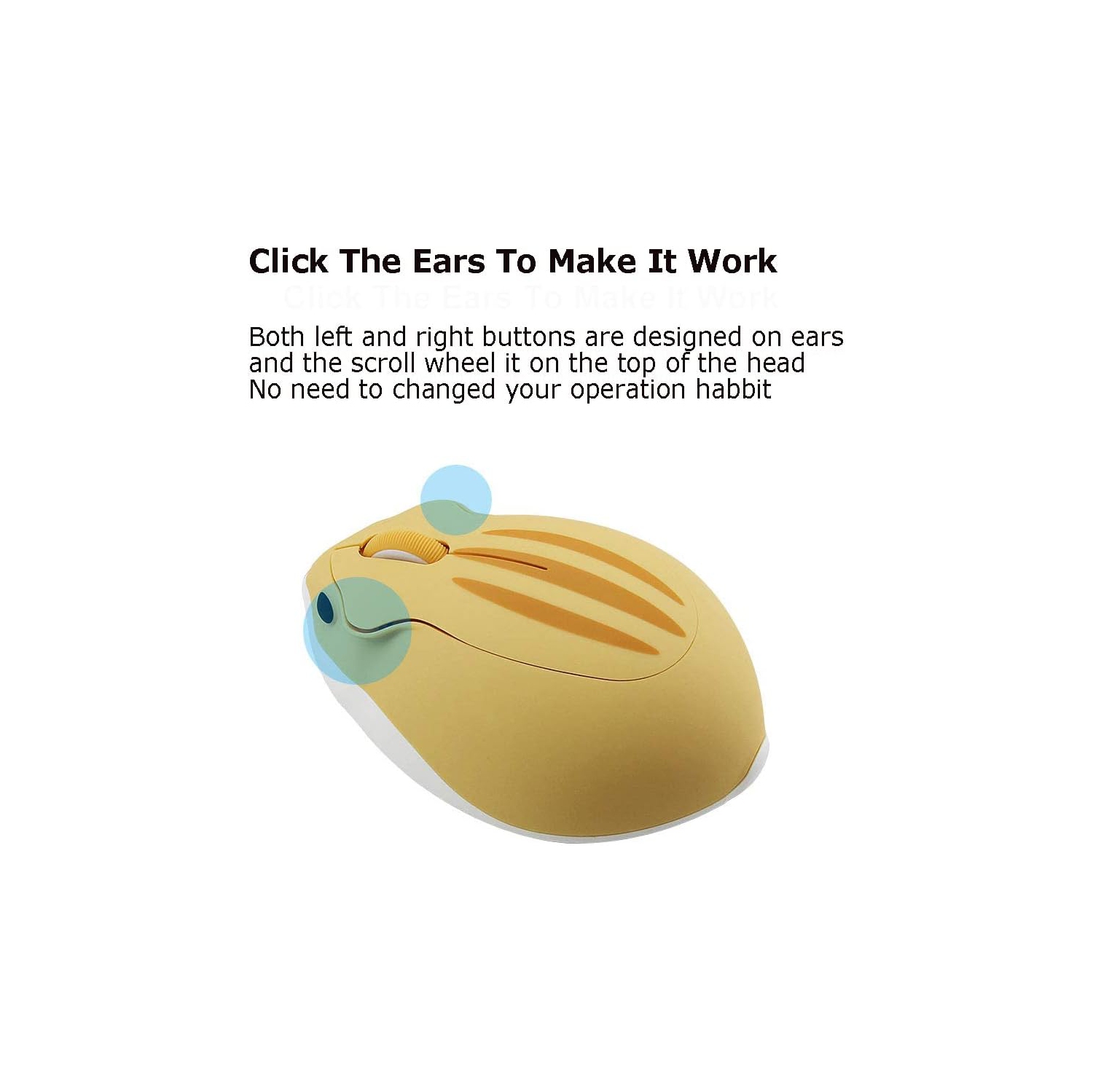 2.4GHz Wireless Mouse Cute Hamster Shape Less Noice Portable Mobile Optical 1200DPI USB Mice Cordless Mouse for PC Laptop Computer Notebook MacBook