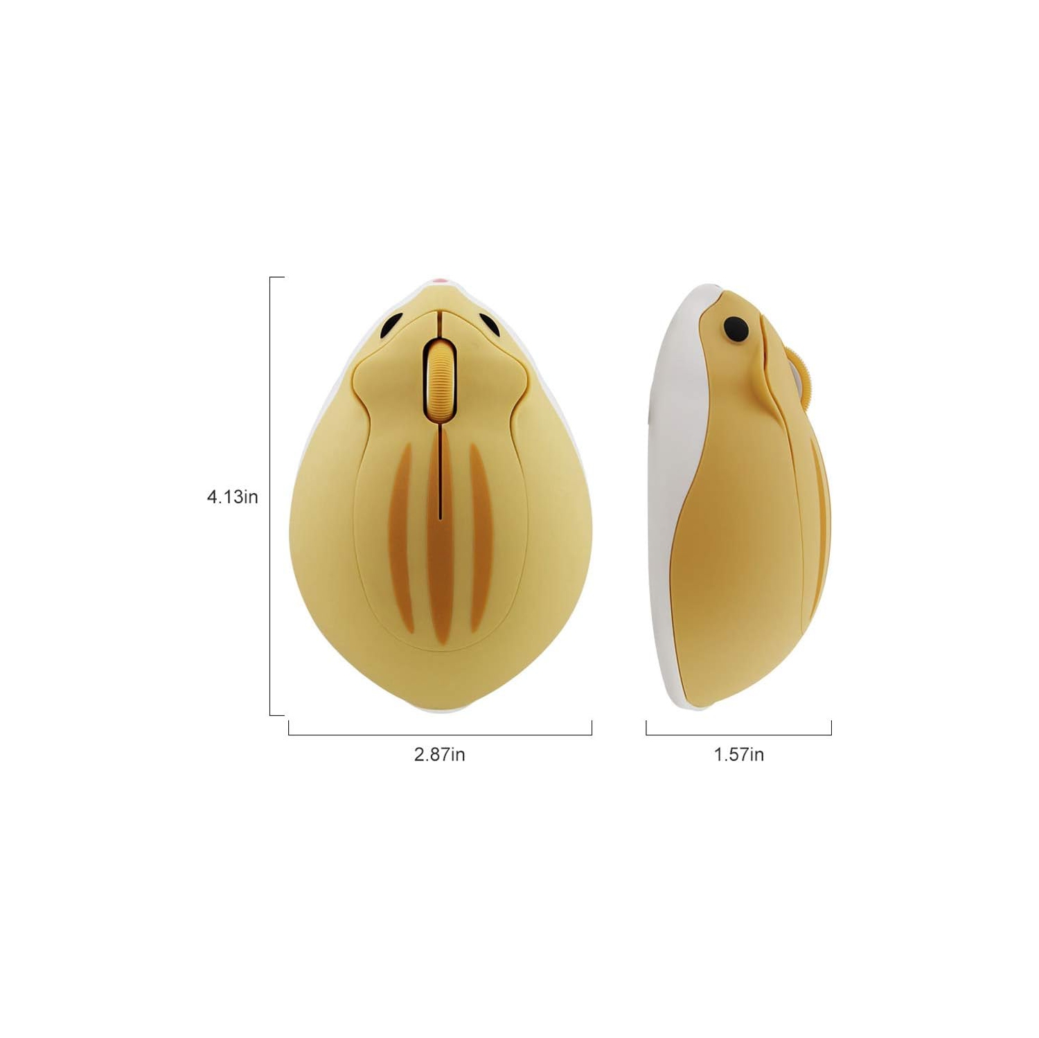 2.4GHz Wireless Mouse Cute Hamster Shape Less Noice Portable Mobile Optical 1200DPI USB Mice Cordless Mouse for PC Laptop Computer Notebook MacBook