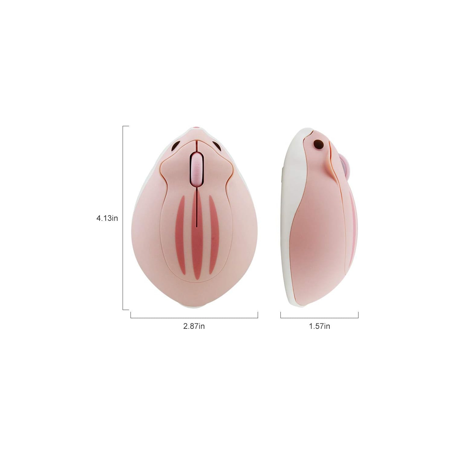 Cute Hamster Mouse,Wireless Mouse 2.4 Ghz 1200 DPI Less Noise Cartoon Animal Shape Portable Optical Mice with USB Receiver for Notebook Windows