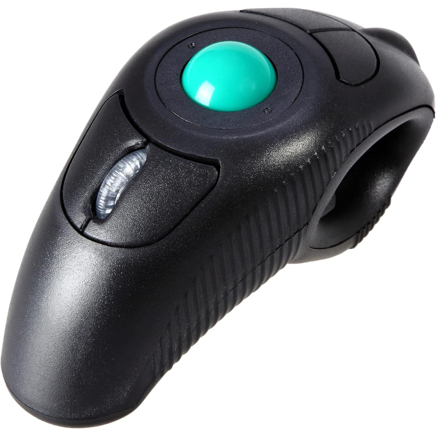 E 2.4G Ergonomic Trackball Handheld Finger USB Mouse Wireless Optical Travel DPI Mice for PC Laptop Mac Left and Right Handed (Green Ball)