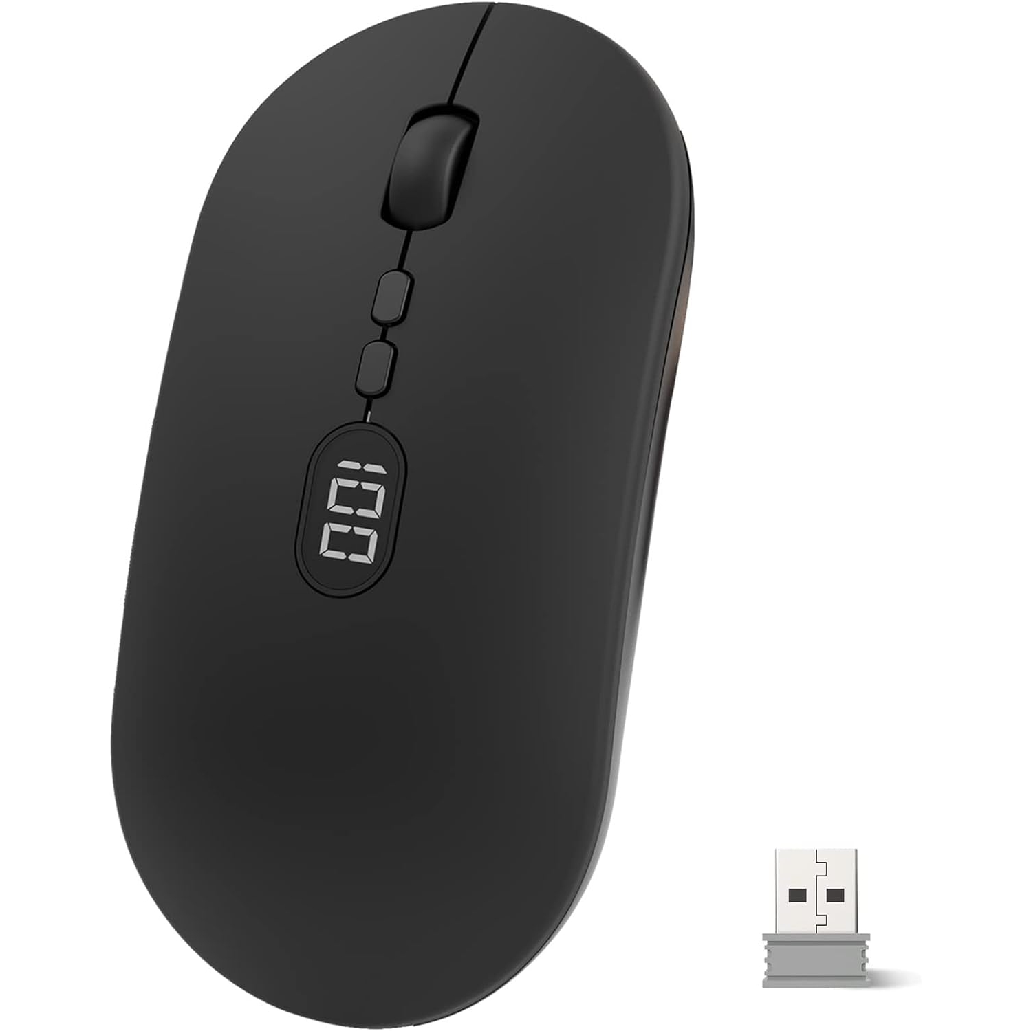 Wireless Mouse for Laptop, Rechargeable and Noiseless, Ultra Slim 2.4G Cordless Mouse Computer Mice 1600 DPI with USB Receiver for PC Office,