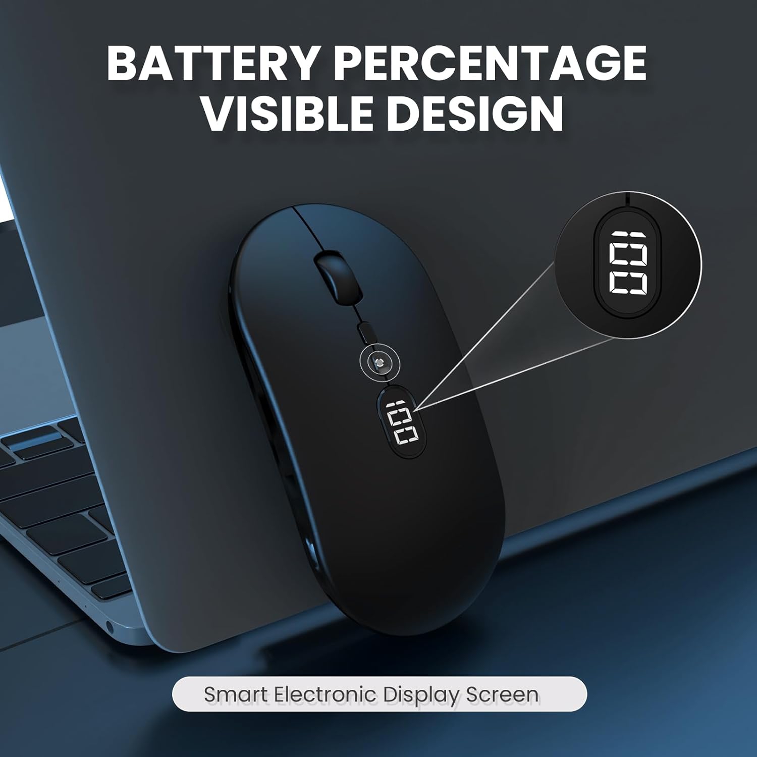 Wireless Mouse for Laptop, Rechargeable and Noiseless, Ultra Slim 2.4G Cordless Mouse Computer Mice 1600 DPI with USB Receiver for PC Office,