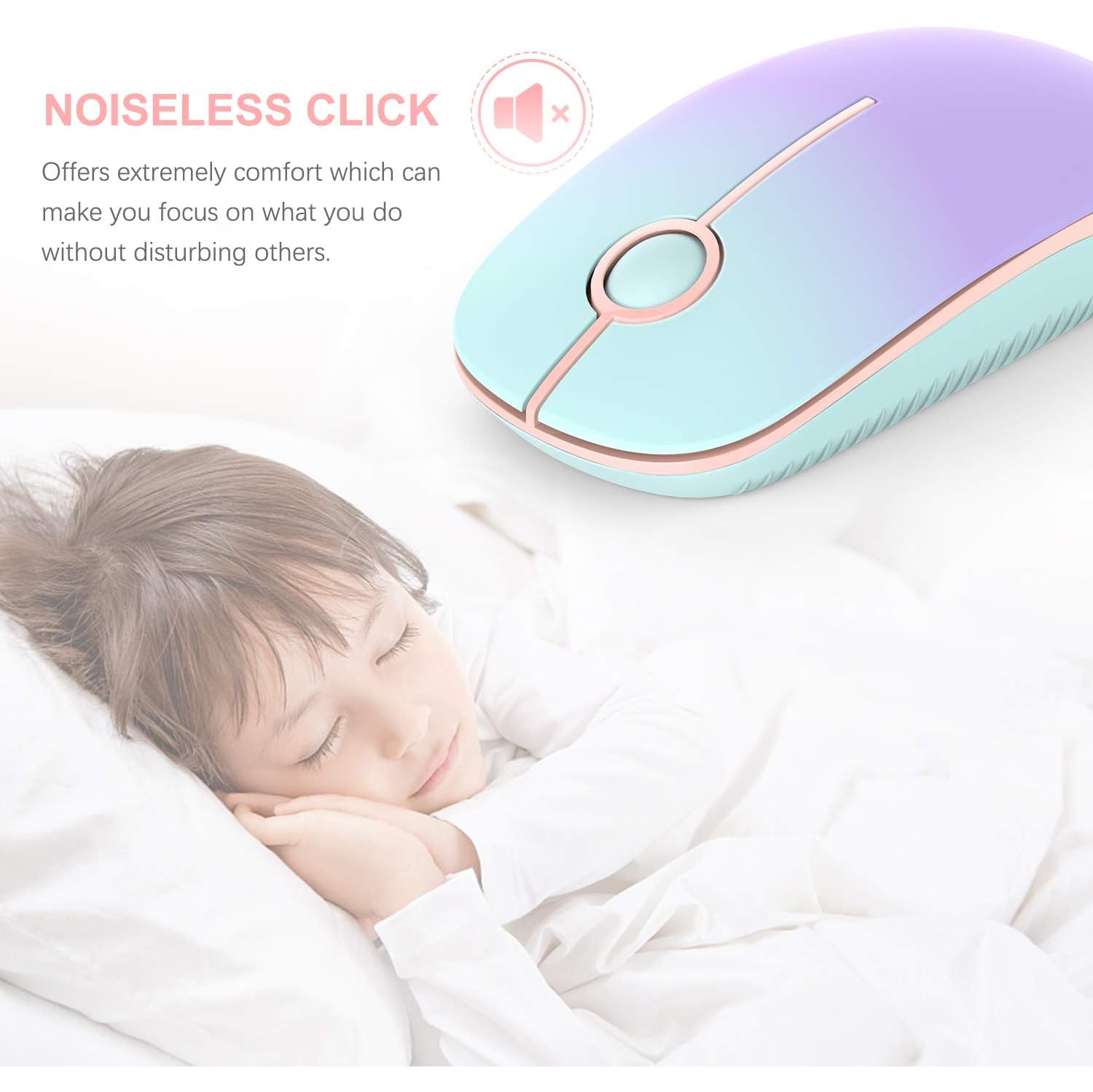 Wireless Mouse, V 2.4G Slim Portable Computer Mice with Nano Receiver for Notebook, PC, Laptop, Computer