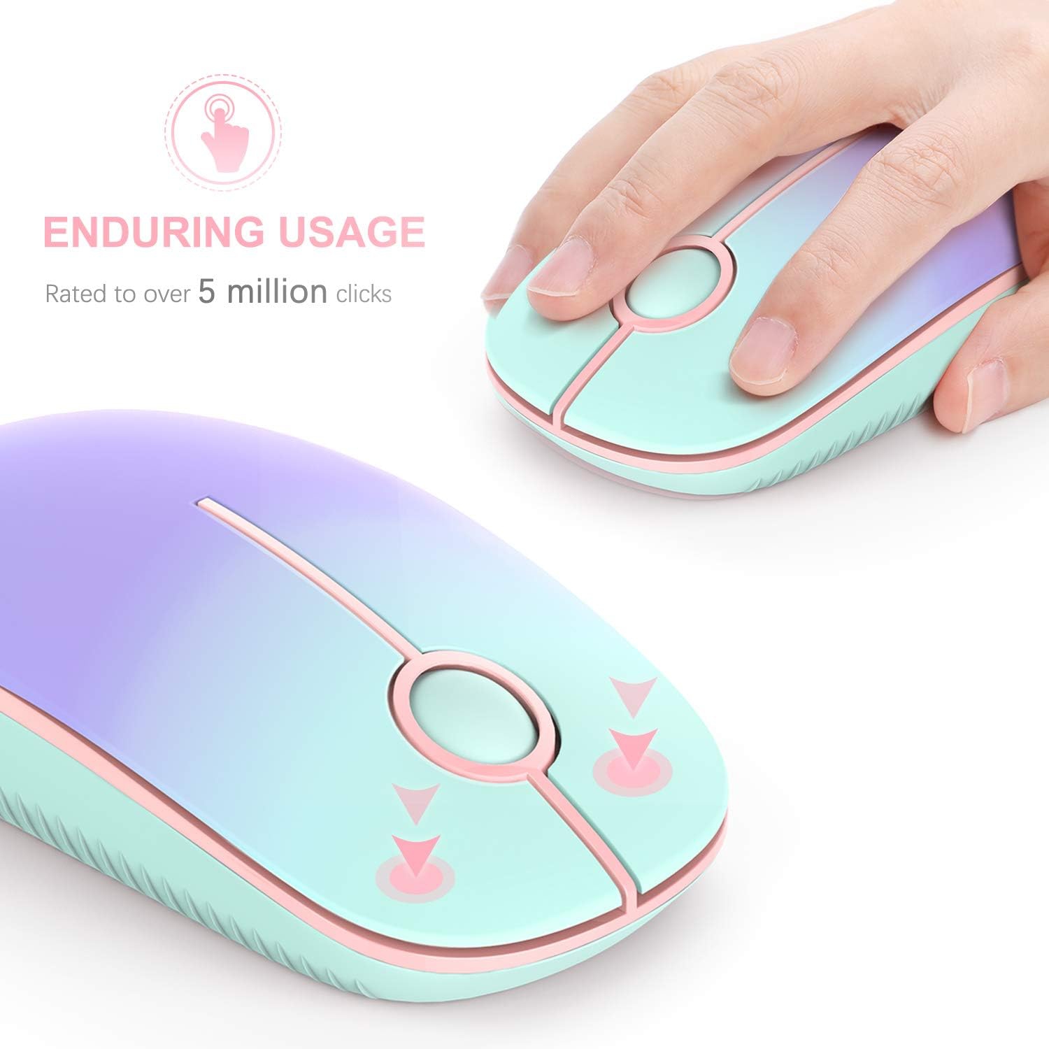 Wireless Mouse, V 2.4G Slim Portable Computer Mice with Nano Receiver for Notebook, PC, Laptop, Computer