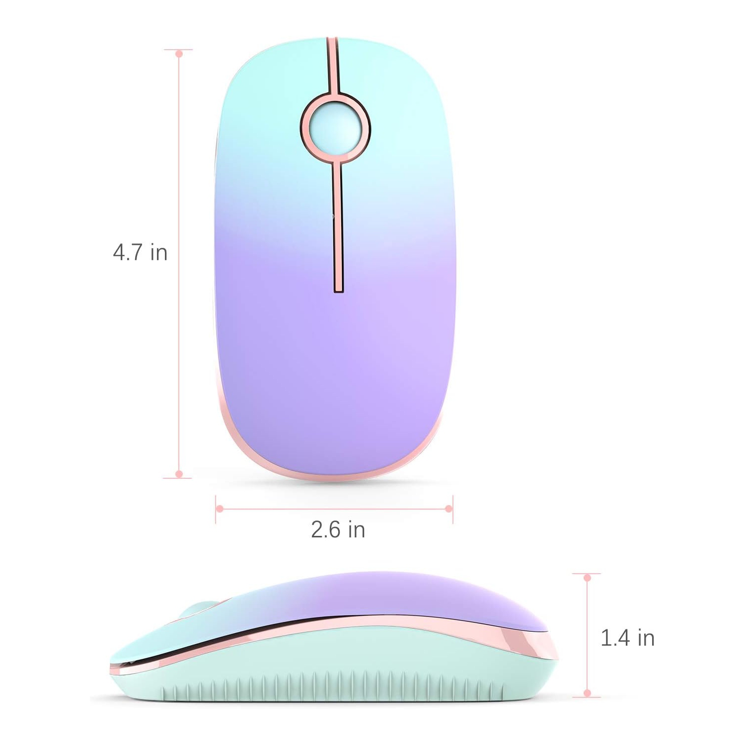 Wireless Mouse, V 2.4G Slim Portable Computer Mice with Nano Receiver for Notebook, PC, Laptop, Computer