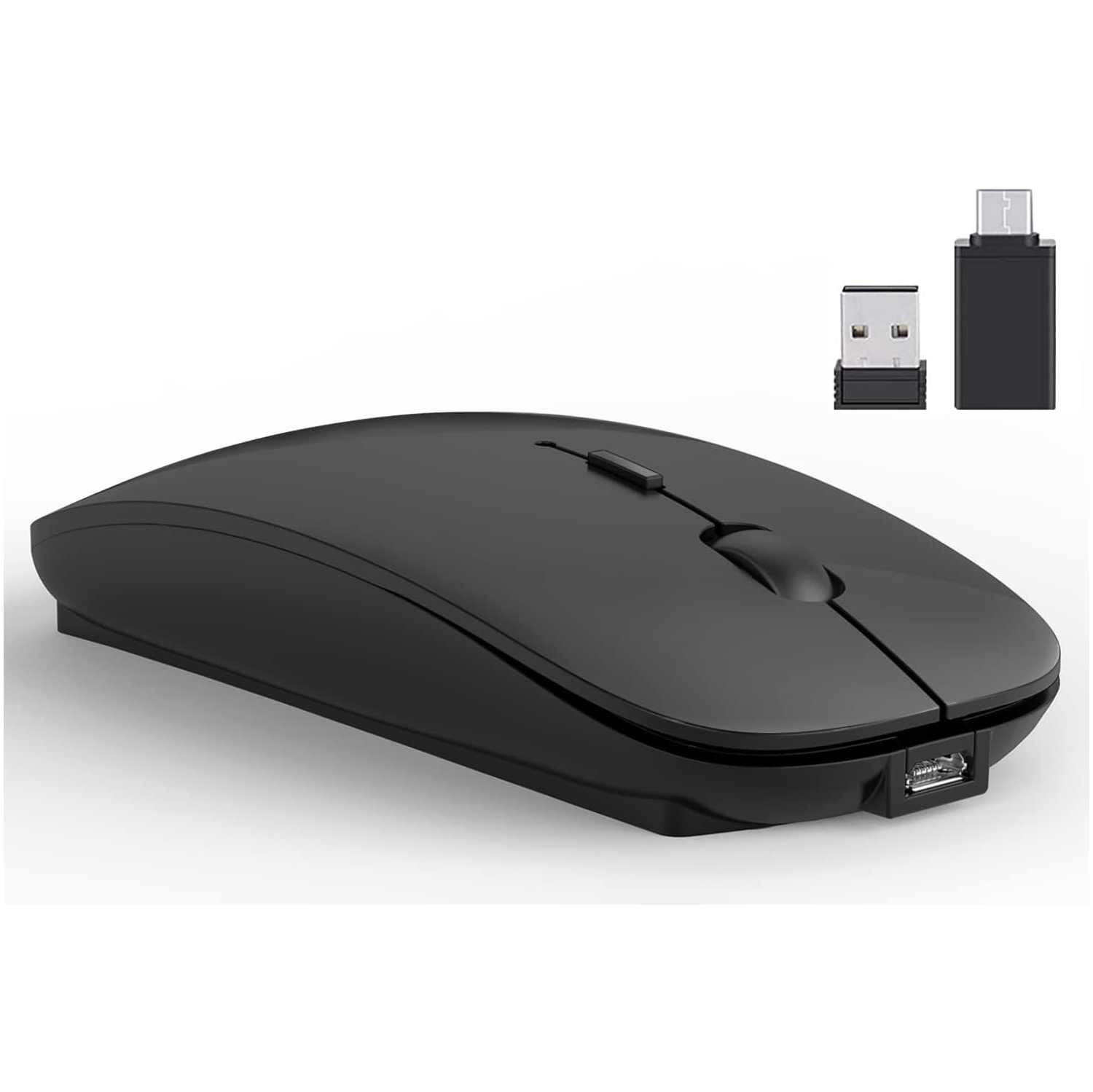 Souris sans fil pour portable, souris Bluetooth pour MacBook Pro/Air/Mac/iPad/Chromebook/ordinateur - recharge double mode Souris sans fil