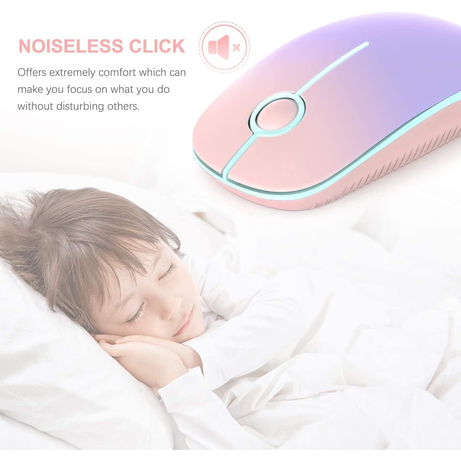 Wireless Mouse, V 2.4G Slim Portable Computer Mice with Nano Receiver for Notebook, PC, Laptop, Computer