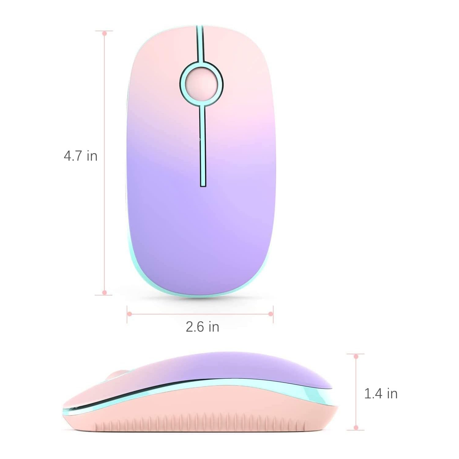 Wireless Mouse, V 2.4G Slim Portable Computer Mice with Nano Receiver for Notebook, PC, Laptop, Computer