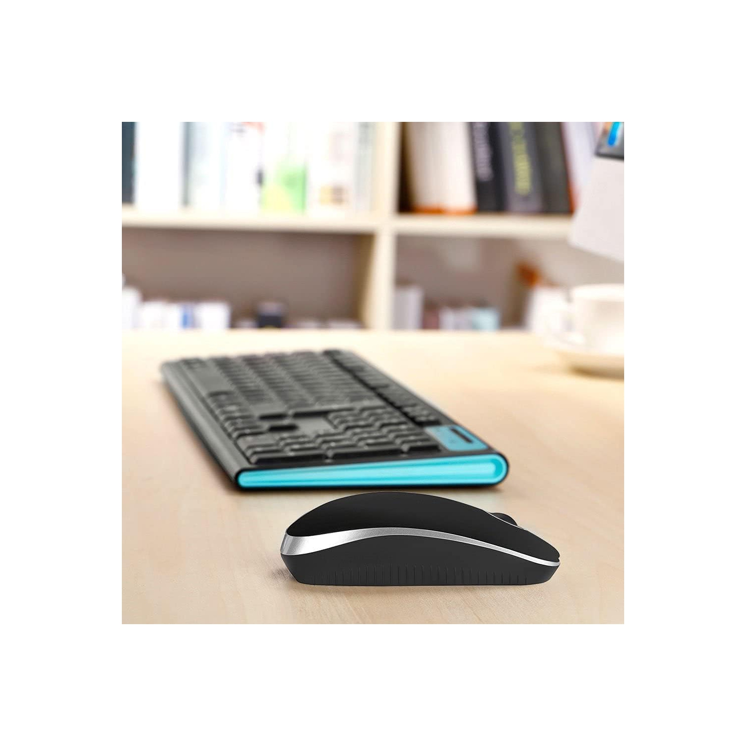 Wireless Mouse, V 2.4G Slim Portable Computer Mice with Nano Receiver for Notebook, PC, Laptop, Computer-Black and Silver