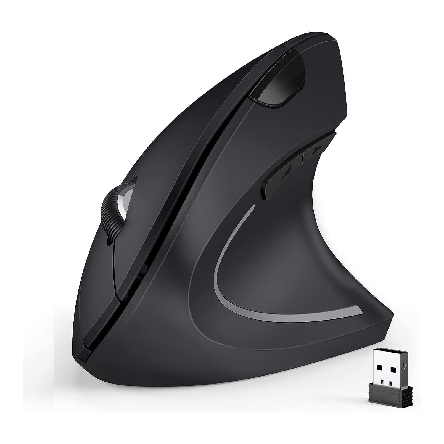Ergonomic Mouse, 2.4G Optical Wireless Vertical Mouse with 6 Buttons - 3 Adjustable DPI 800/1200/1600 for Laptop, PC, Computer, Desktop, Notebook etc, Specially for Right-handers
