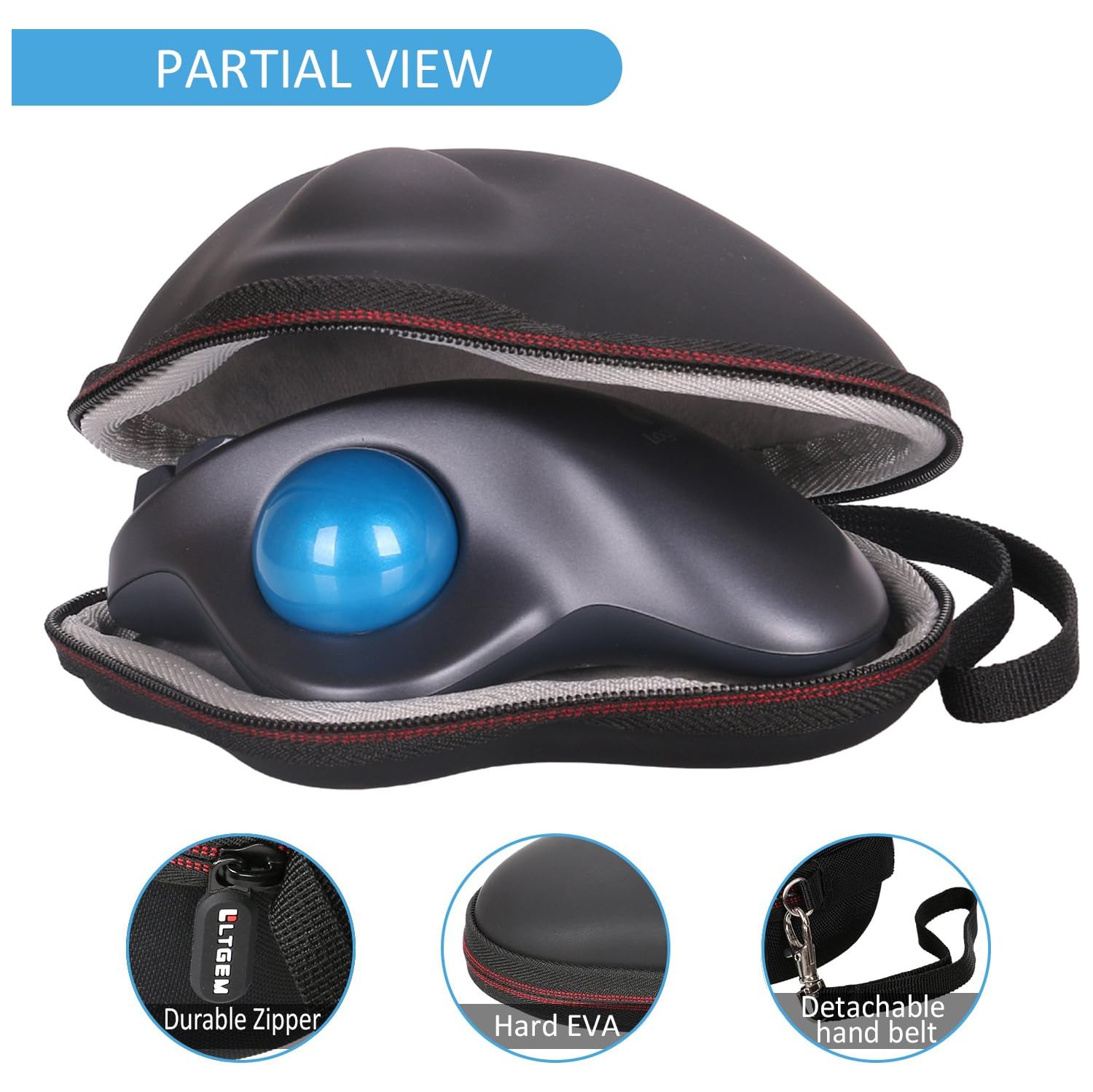 L EVA Hard Protective Case Travel Carrying Storage Bag for Logitech M570 Wireless Trackball