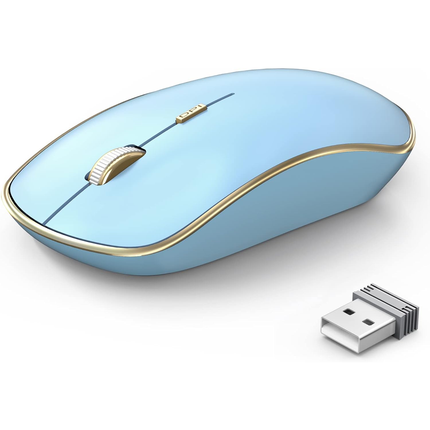 J Wireless Mouse for Laptop, Portable Computer Mouse Wireless with 5 Adjustable DPI Levels, Silent Mouse for Notebook, MacBook, Chromebook, PC