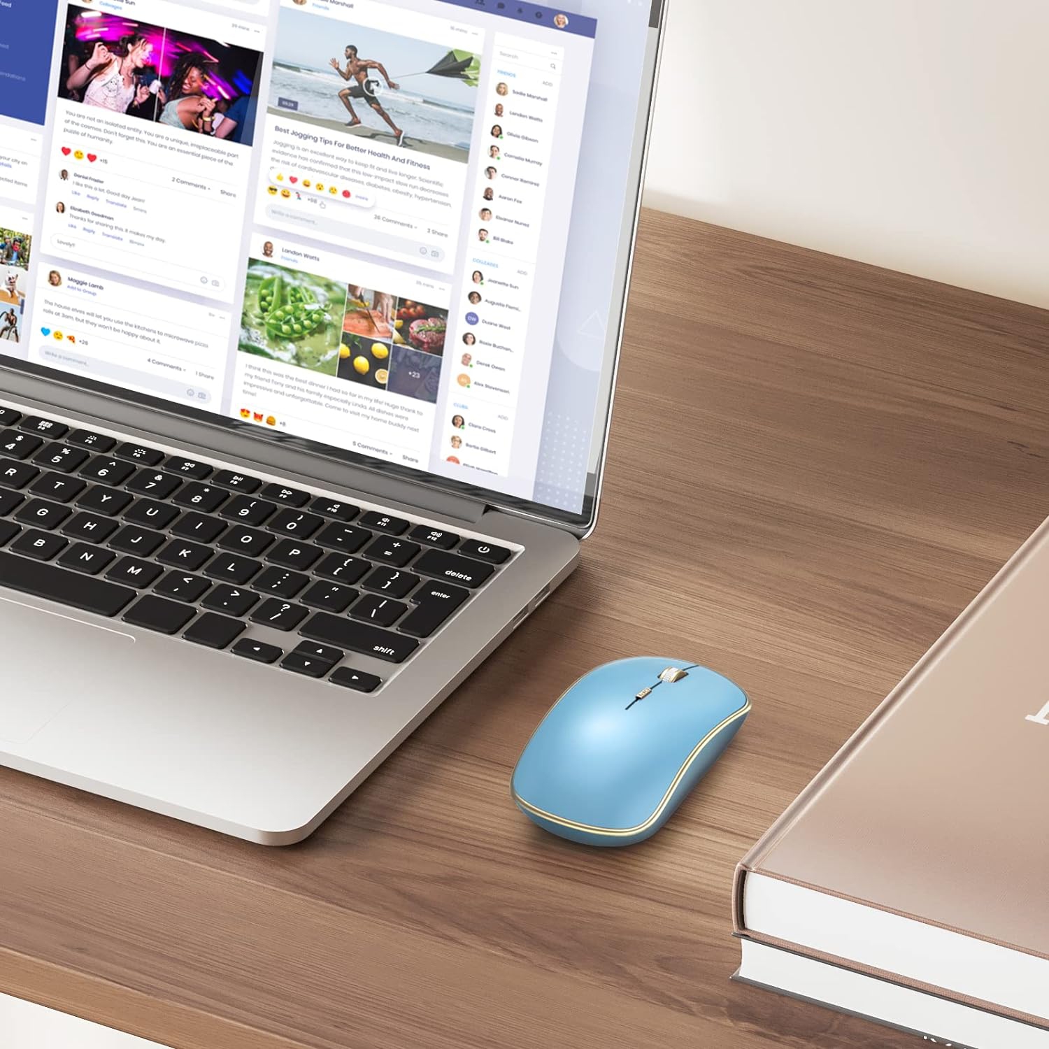 J Wireless Mouse for Laptop, Portable Computer Mouse Wireless with 5 Adjustable DPI Levels, Silent Mouse for Notebook, MacBook, Chromebook, PC