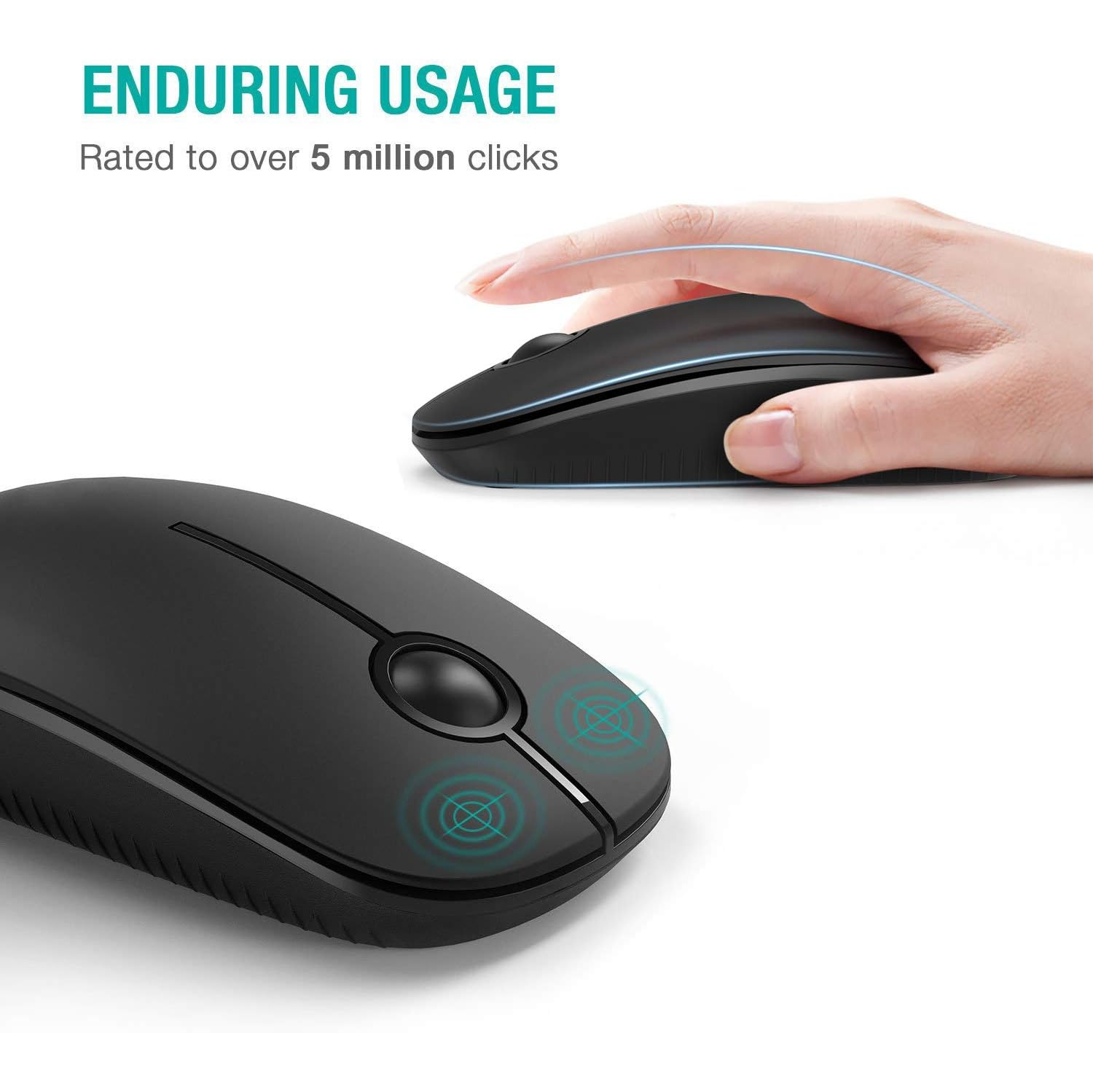 Wireless Mouse, V 2.4G Slim Portable Computer Mice with Nano Receiver for Notebook, PC, Laptop, Computer