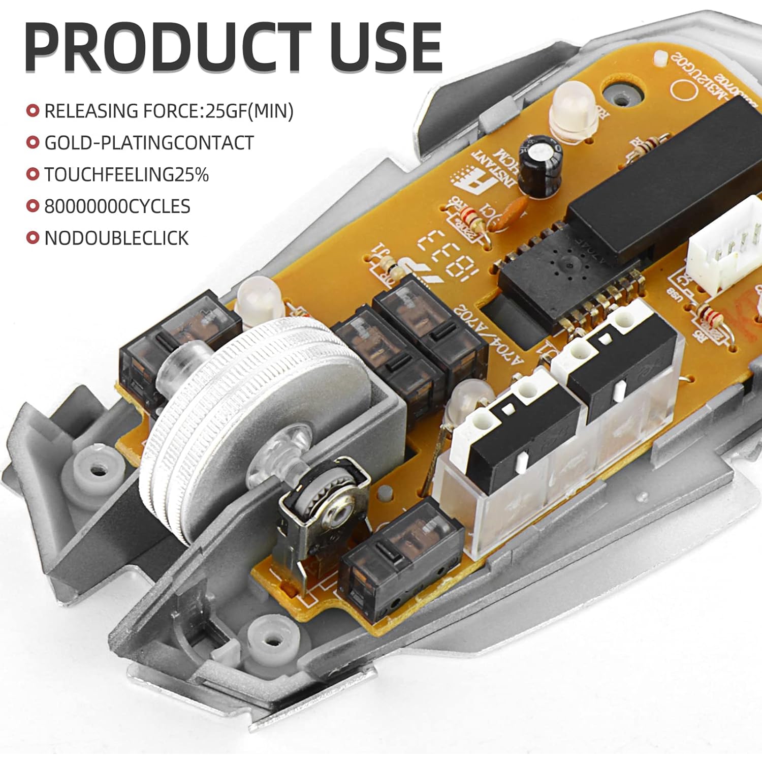 RunJRX Red Kailh GM4.0 and Black GM8.0 Mouse Micro Switch for Gaming Mouse