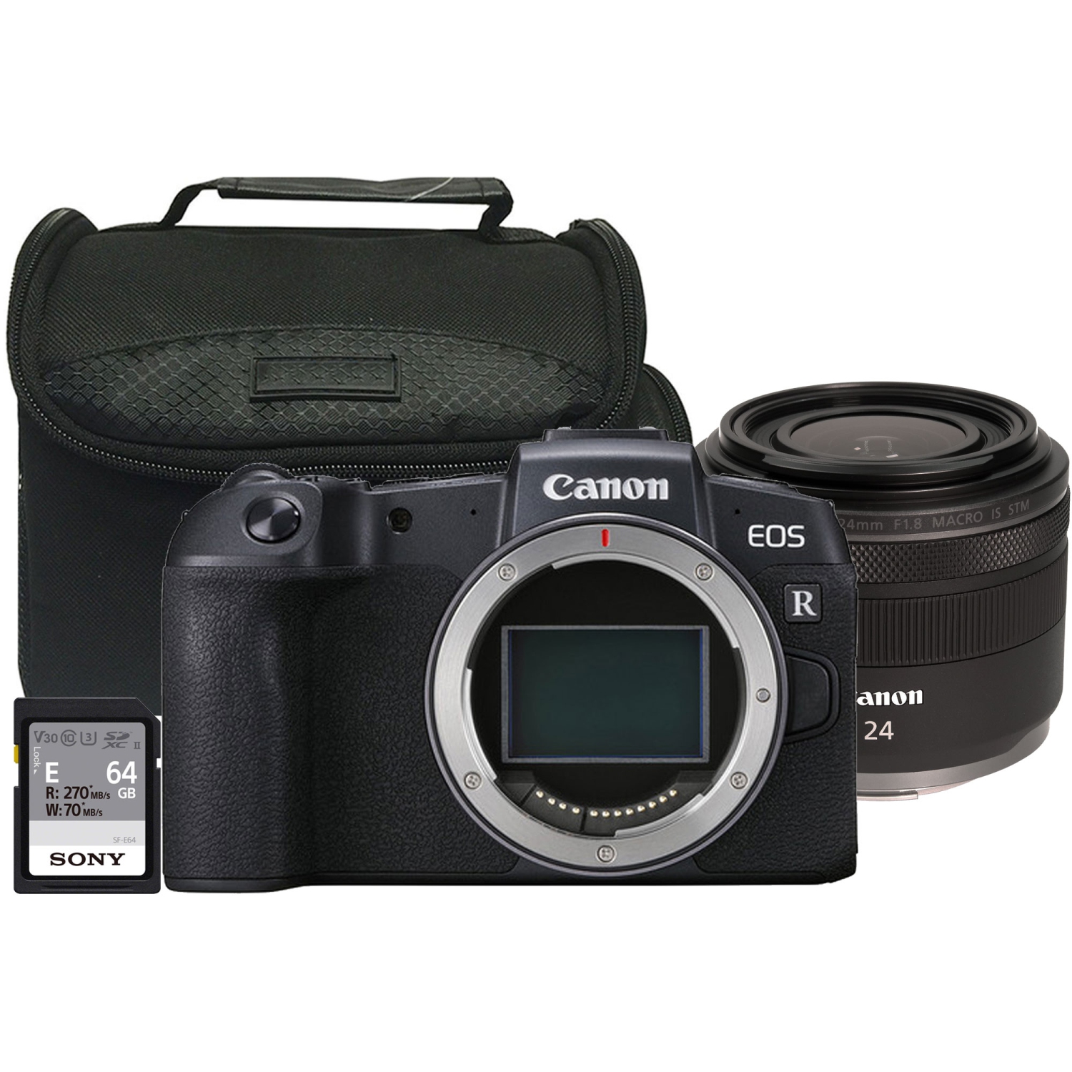 Canon EOS RP Mirrorless Digital Camera Black with RF 24mm Macro IS