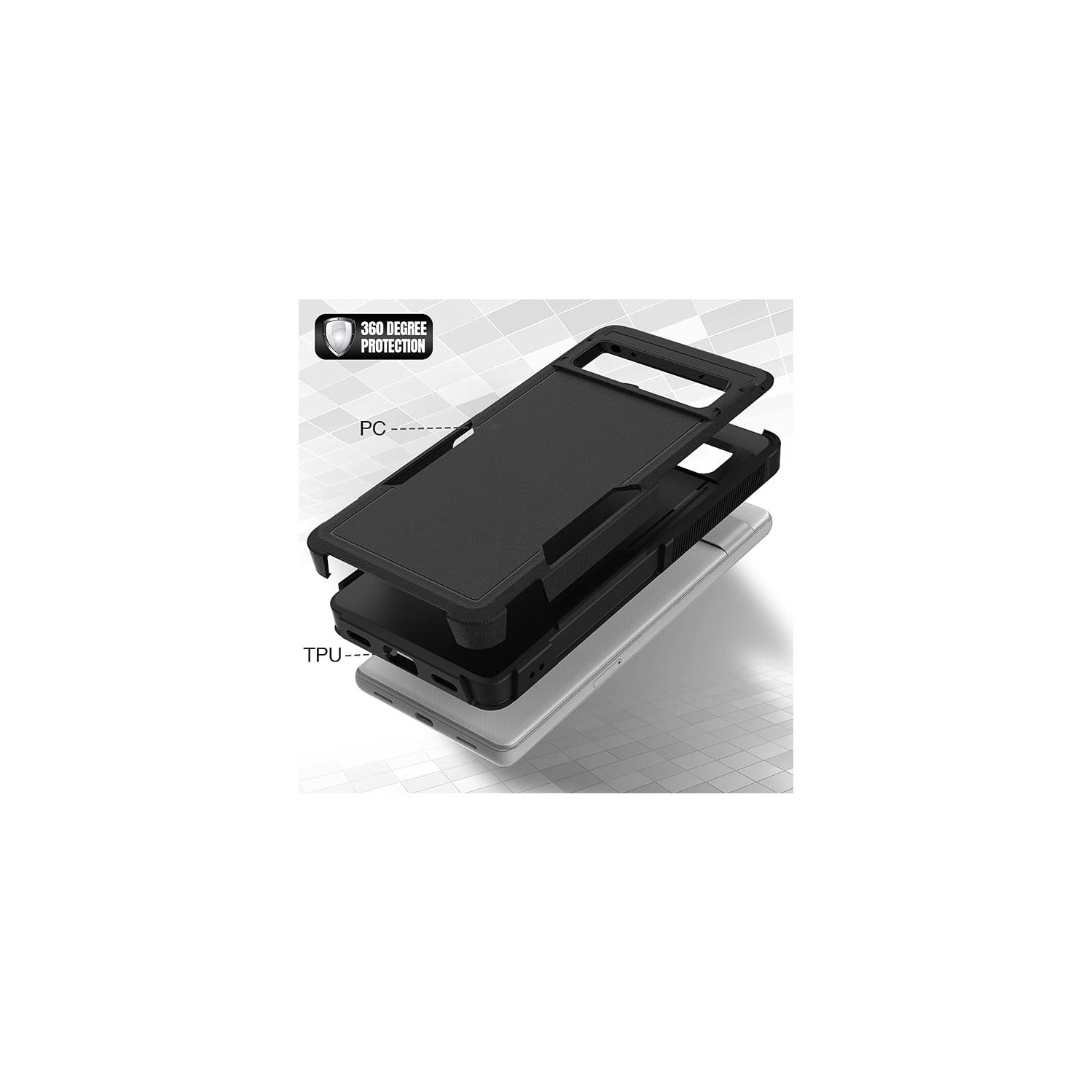 XCRS Dual Layered Comm PC + TPU Case for Google Pixel 8 6.2”, Heavy Duty, Tuff, Shockproof Protective, Drop Tested, Full Body Protection Cover