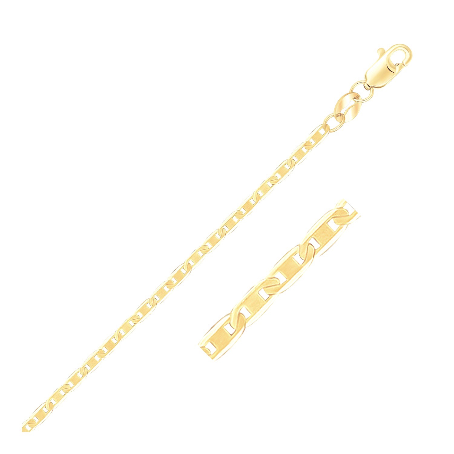 Chaîne de cheville à maille marine en or jaune 14K K 1,7&nbsp;mm