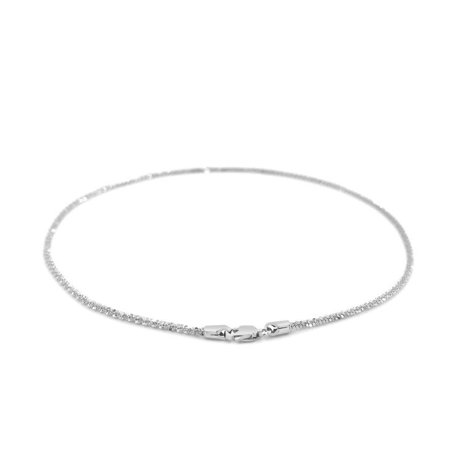 Chaîne de cheville scintillante en or blanc 14K K 1,5&nbsp;mm