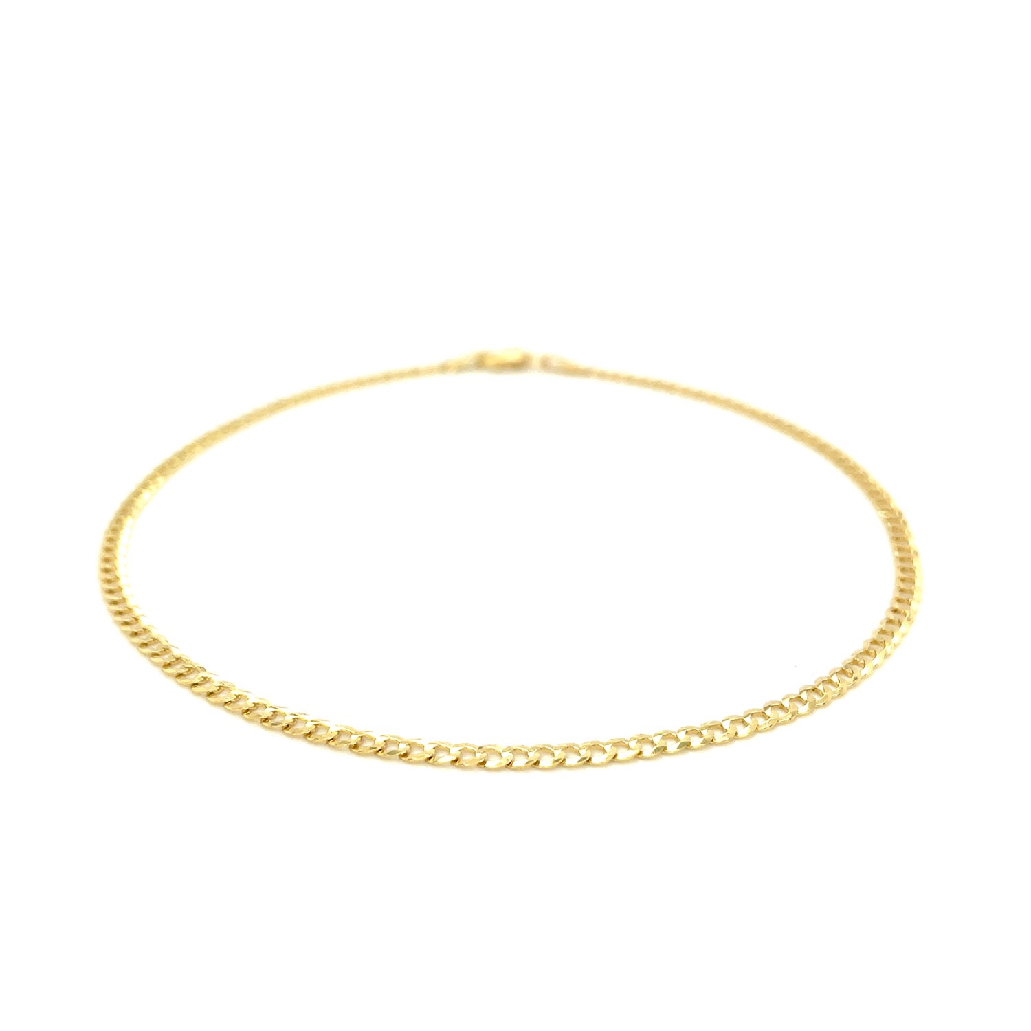 Chaîne de cheville à maillons gourmette en or jaune 14k ct de 2,5&nbsp;mm