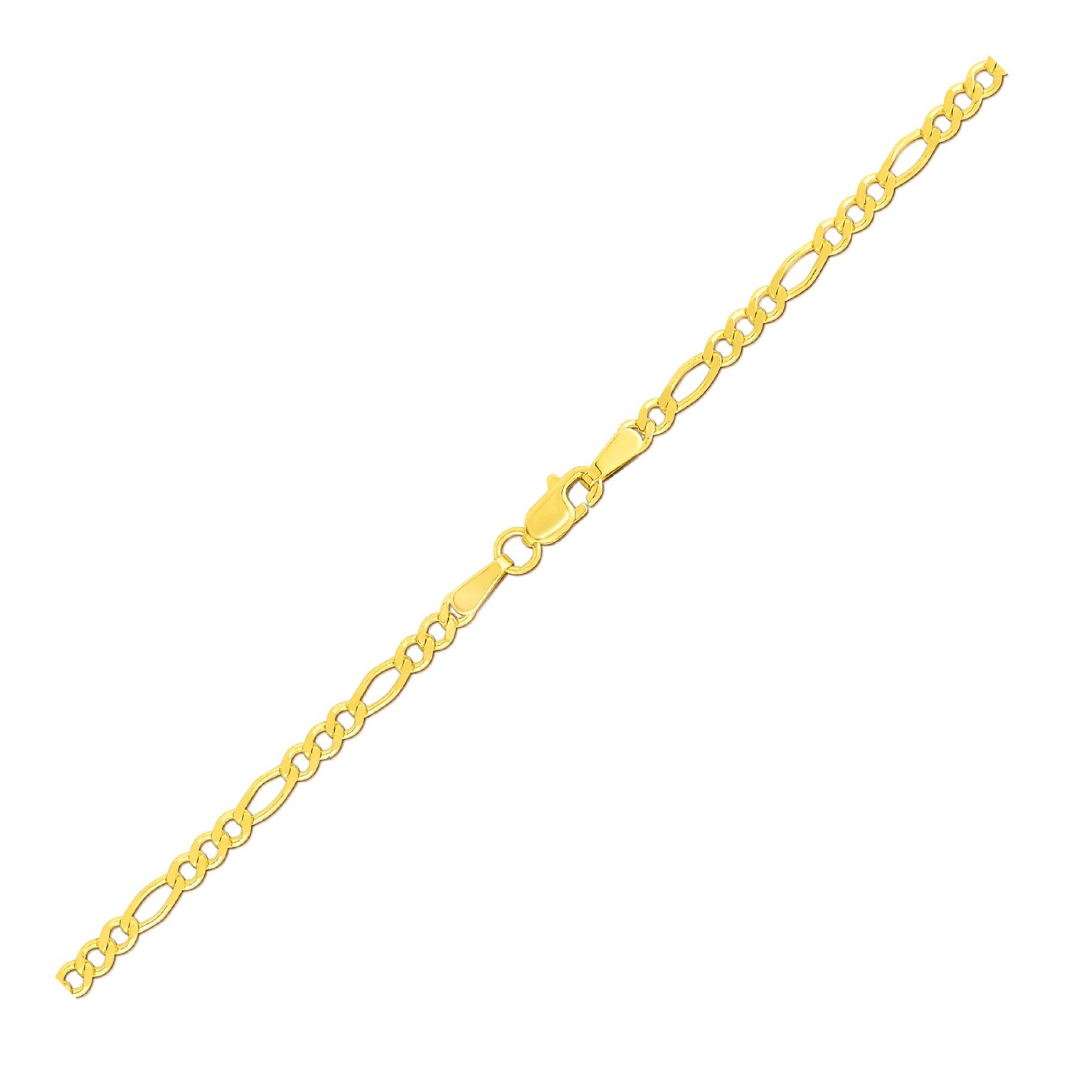 Chaîne de cheville Figaro en or jaune 14k ct de 2,8&nbsp;mm