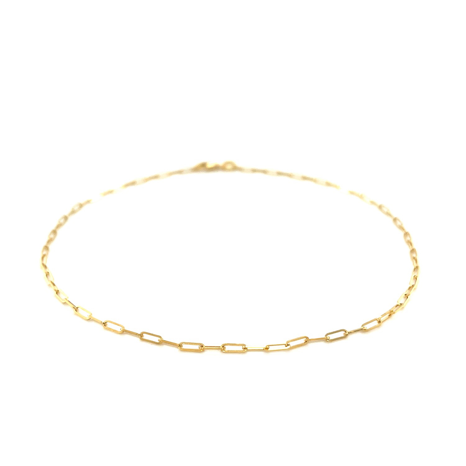 14K Yellow Gold Fine Paperclip Anklet