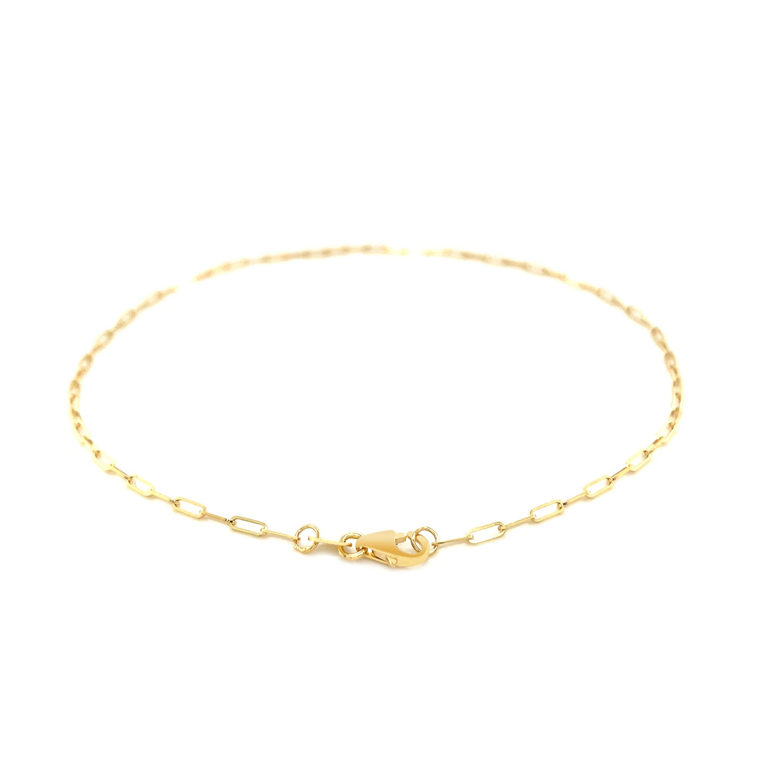 14K Yellow Gold Fine Paperclip Anklet