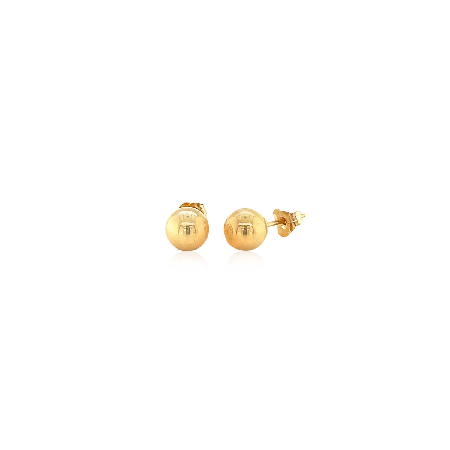 10k Yellow Gold Round Stud Earrings
